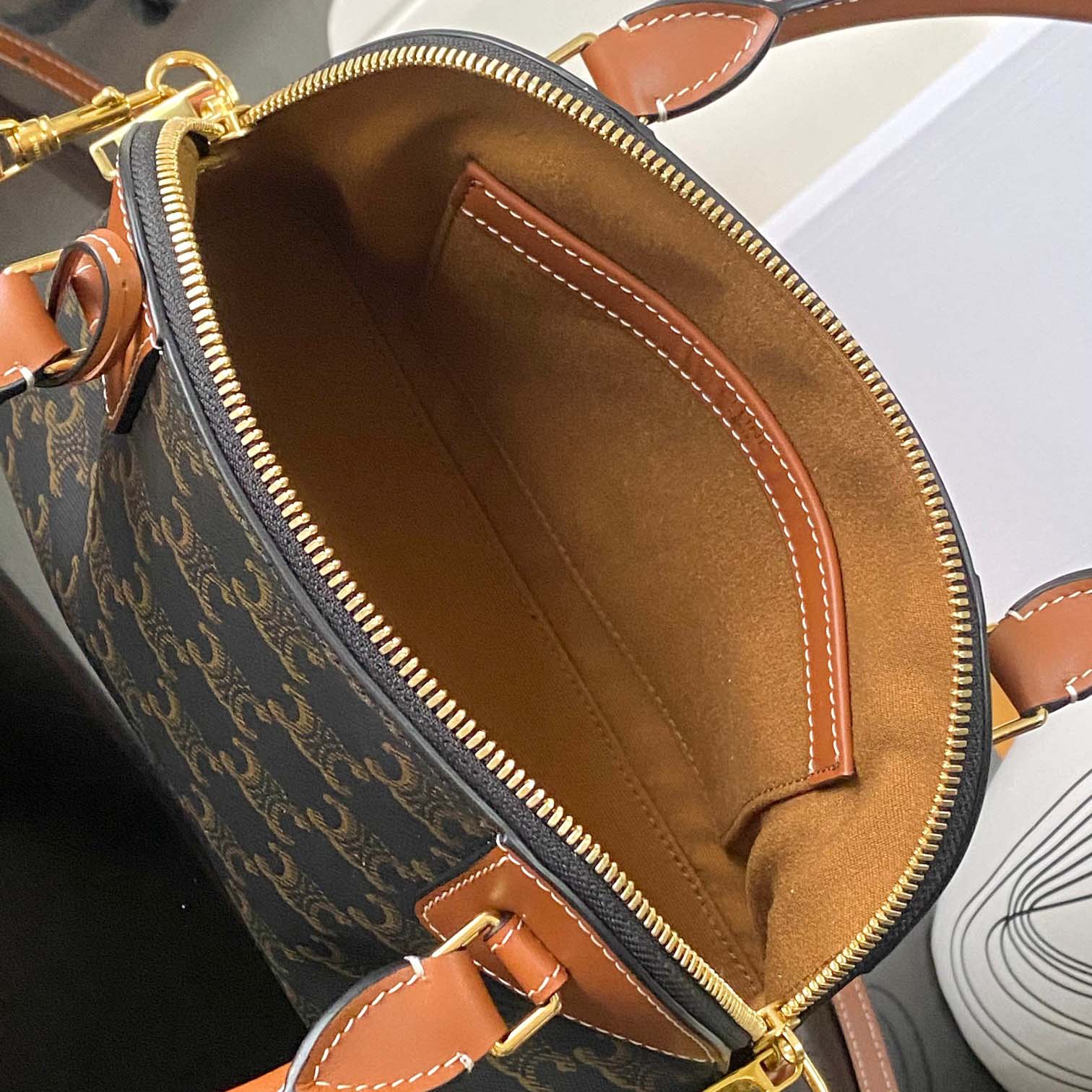 Celine Small Bowling In Triomphe Canvas And Calfskin  - DopestKickz