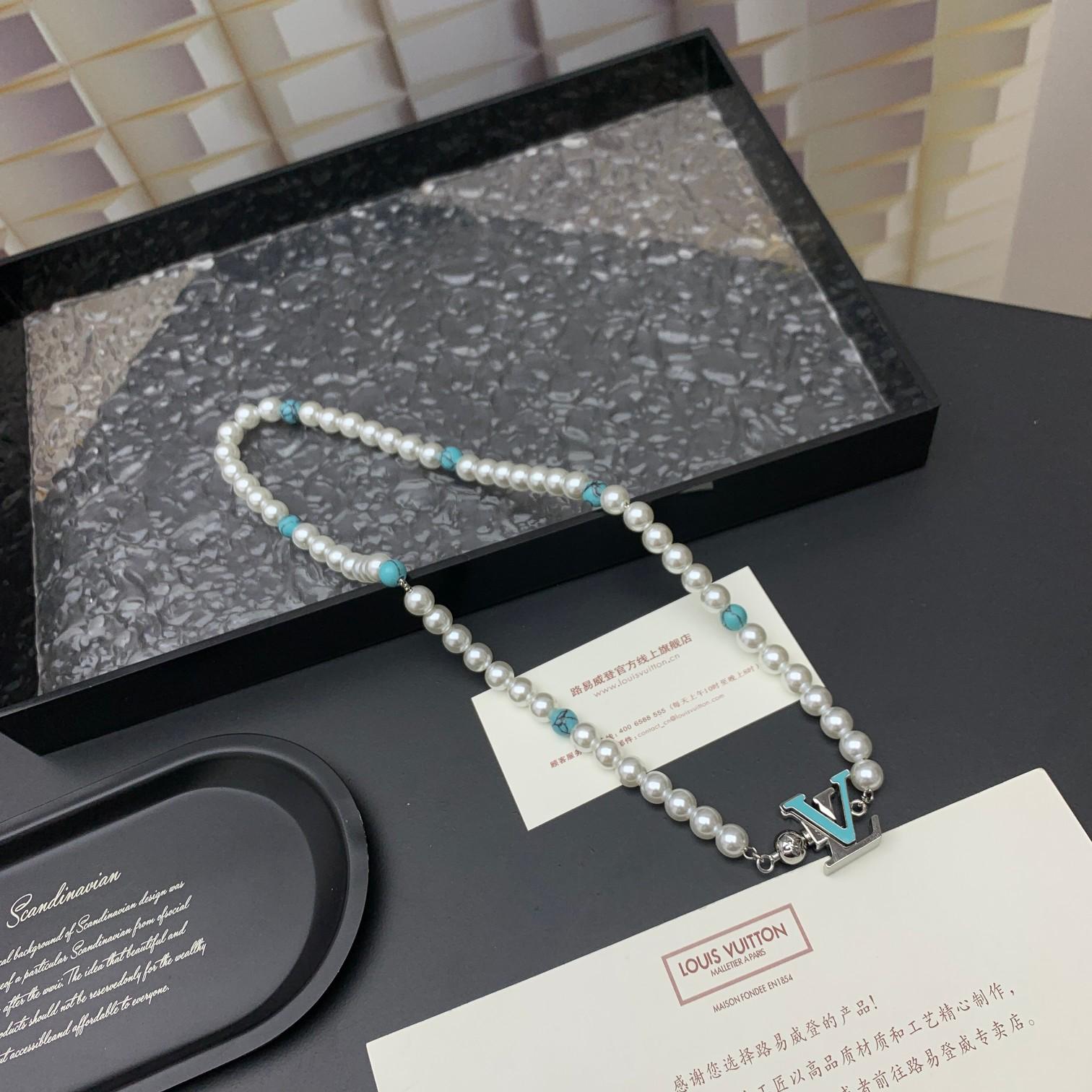 Louis Vuitton Turquoise Rodeo Necklace   M02058 - DopestKickz