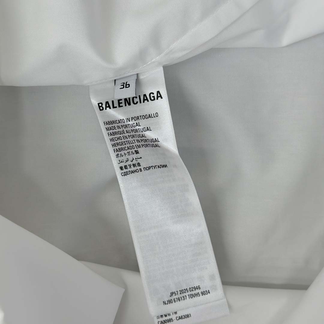 Balenciaga Large Fit Shirt In White Cotton Poplin - DopestKickz