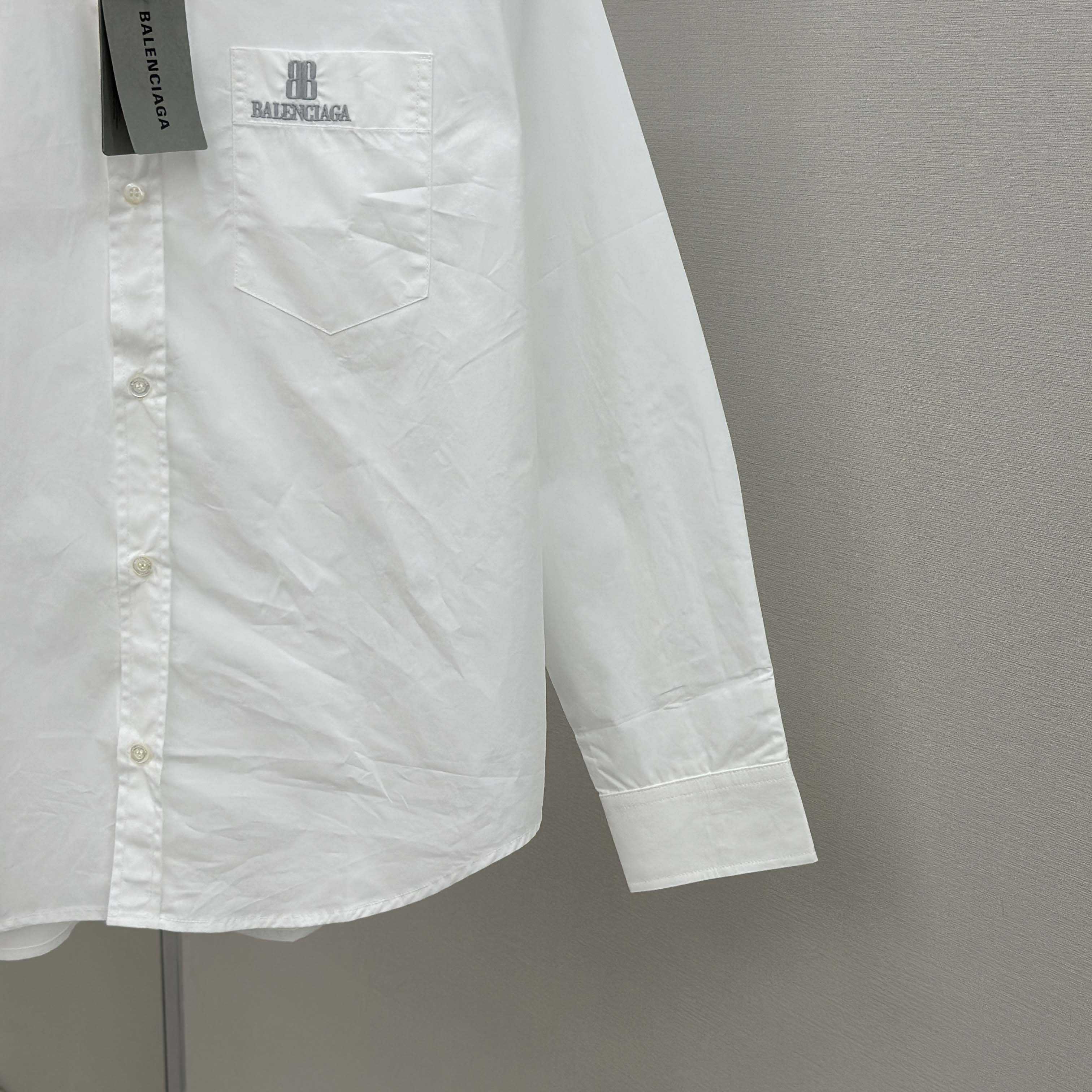 Balenciaga Large Fit Shirt In White Cotton Poplin - DopestKickz