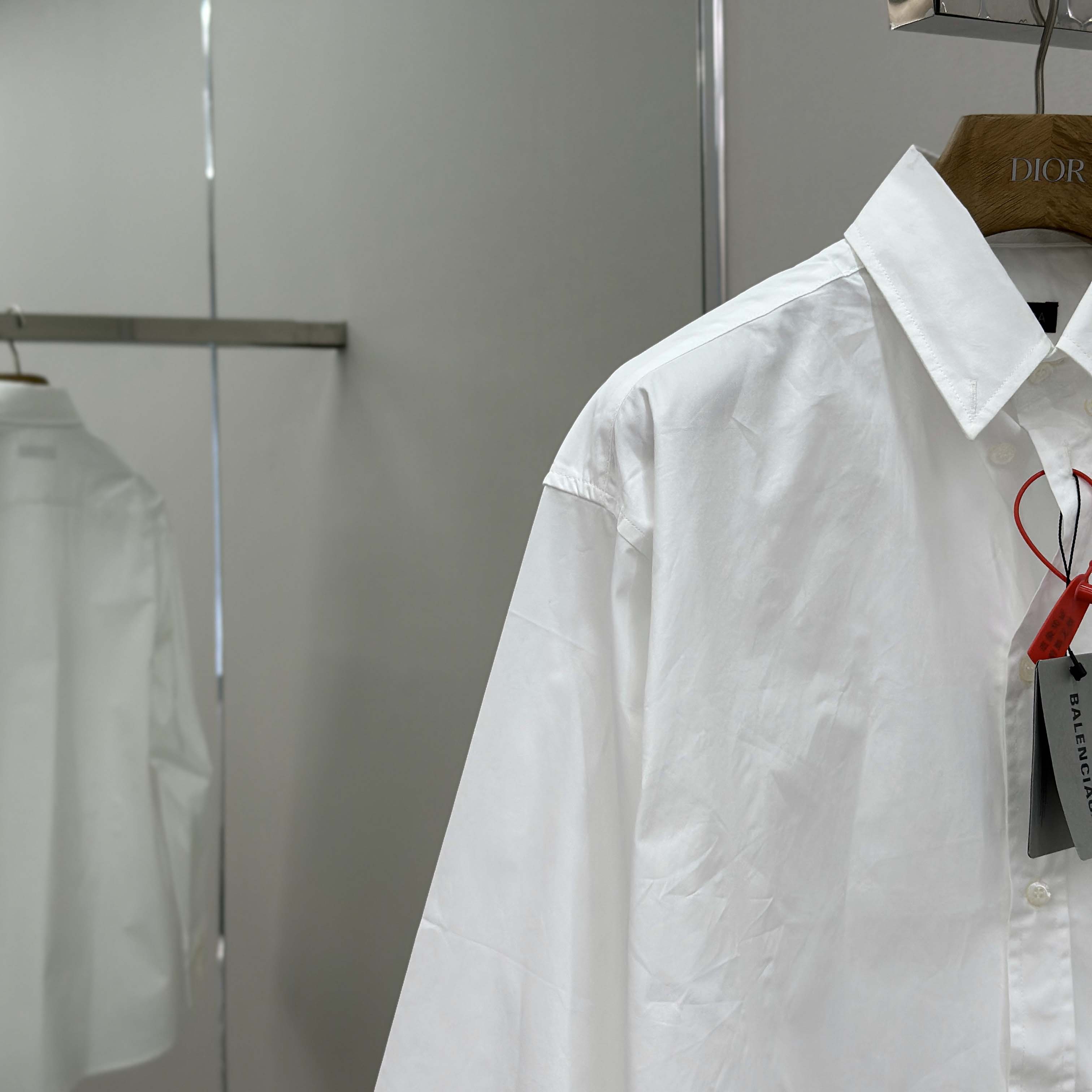 Balenciaga Large Fit Shirt In White Cotton Poplin - DopestKickz