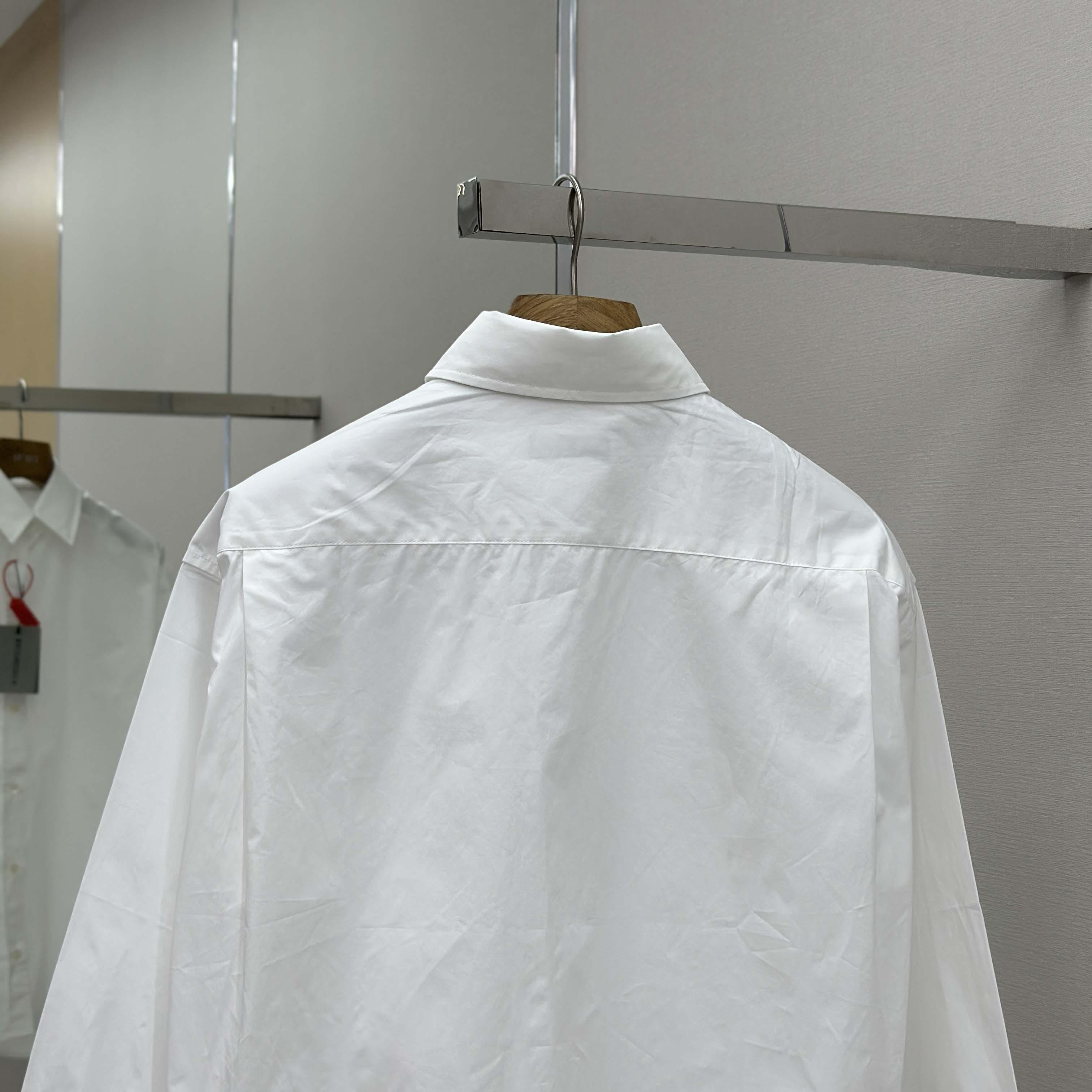 Balenciaga Large Fit Shirt In White Cotton Poplin - DopestKickz