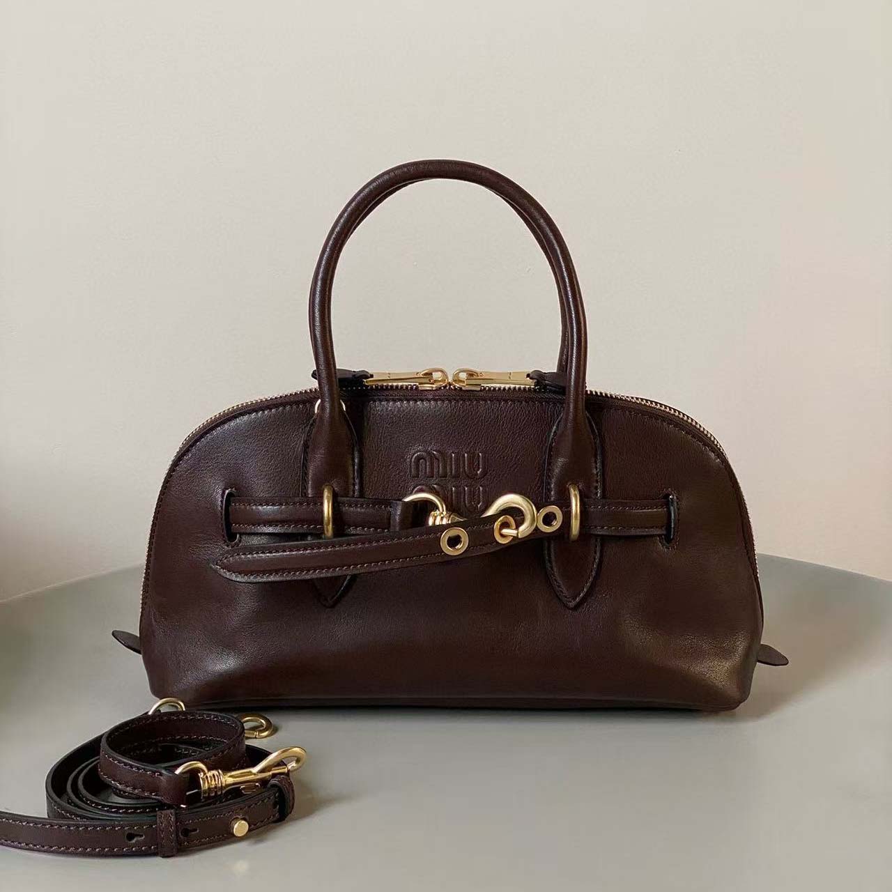 Miu Miu Aventure Leather Tote Bag   33cm - DopestKickz