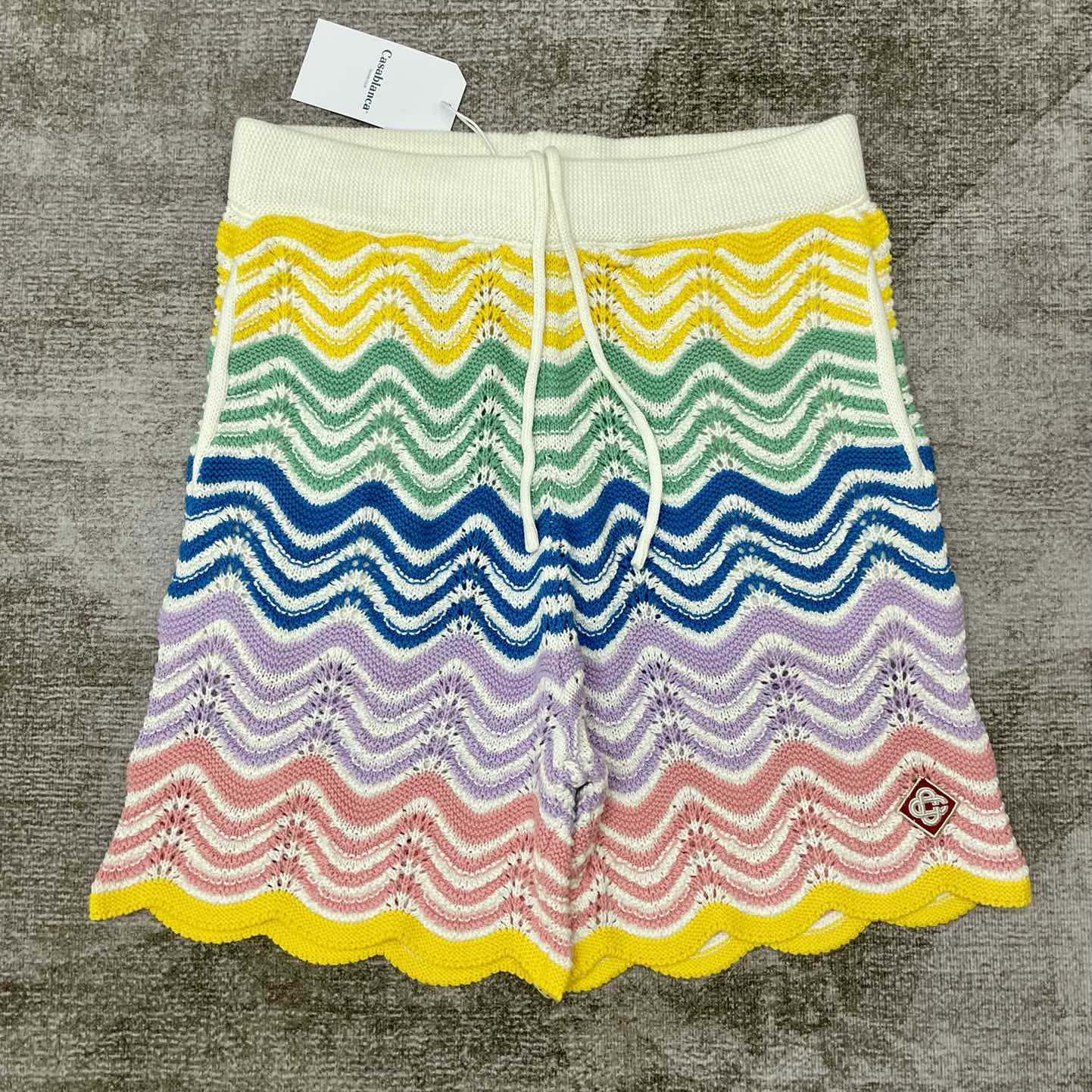 Casablanca Gradient Wave Knit Shorts   D0057 - DopestKickz