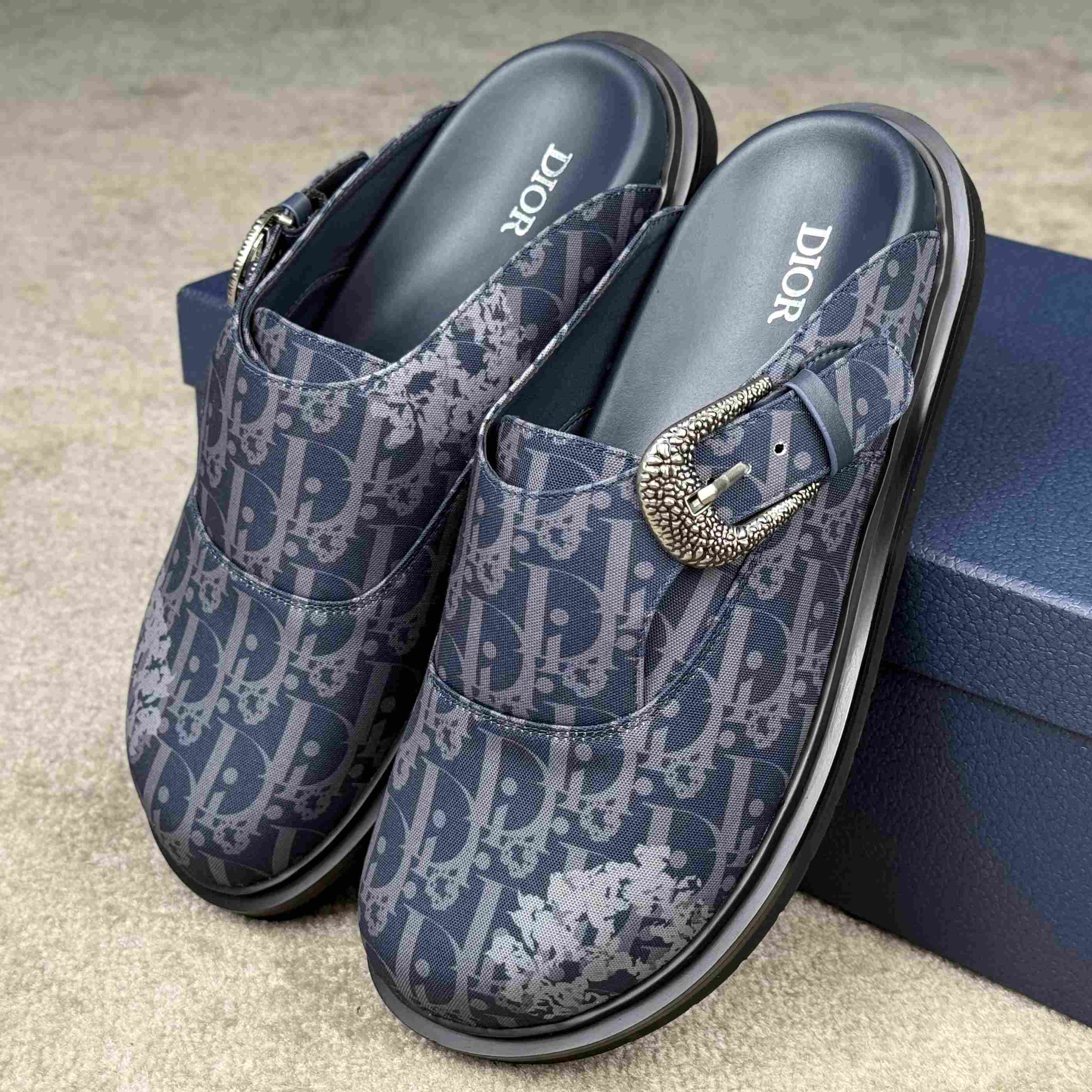 Denim Tears x Dior Aqua Mules - DopestKickz