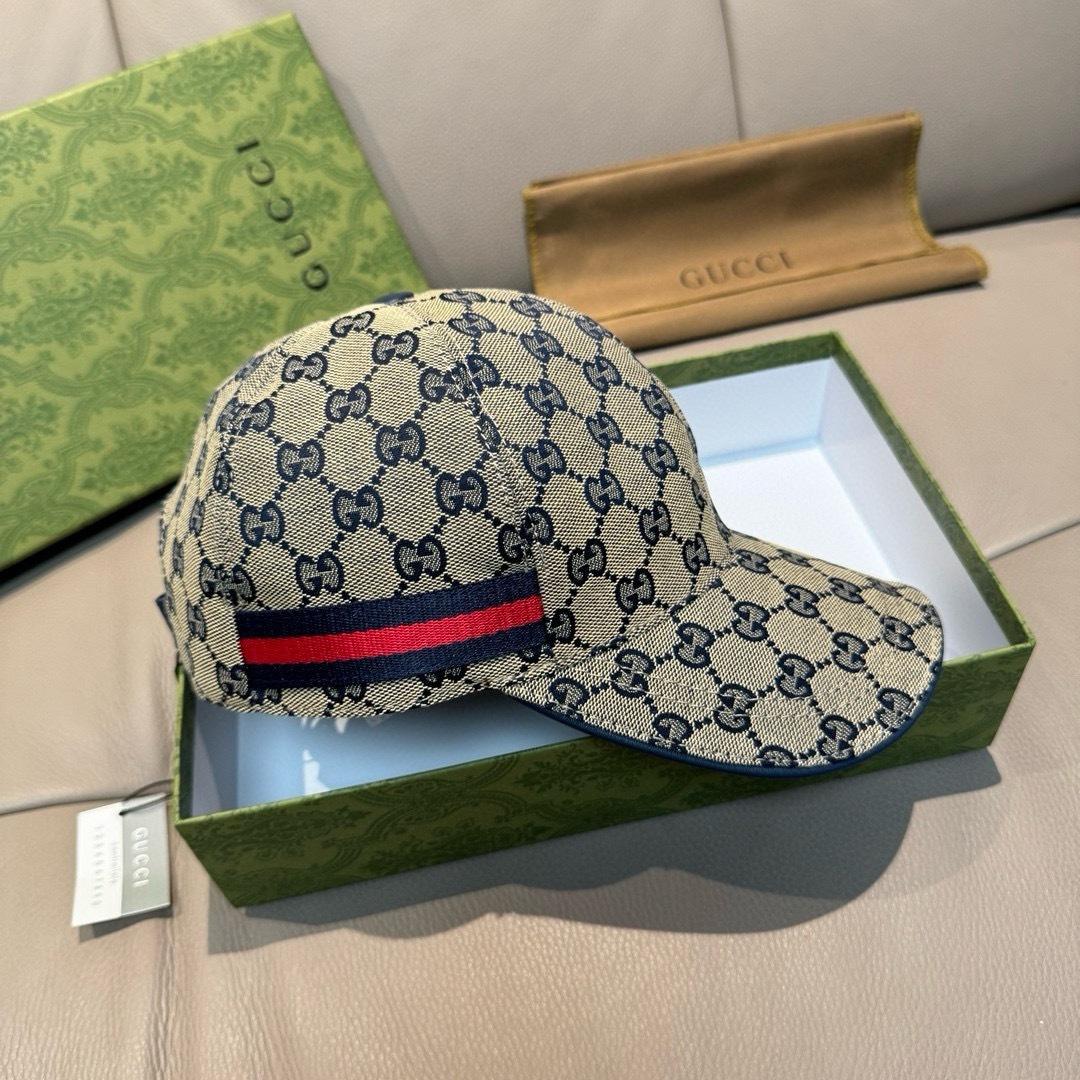 Gucci Original GG Canvas Baseball Hat With Web - DopestKickz
