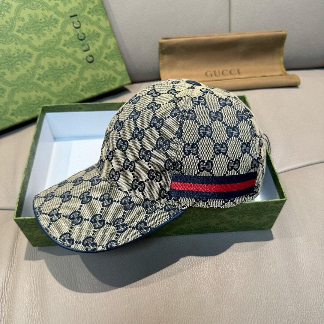 Gucci Original GG Canvas Baseball Hat With Web - DopestKickz