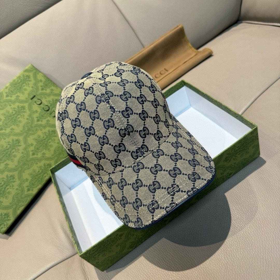 Gucci Original GG Canvas Baseball Hat With Web - DopestKickz