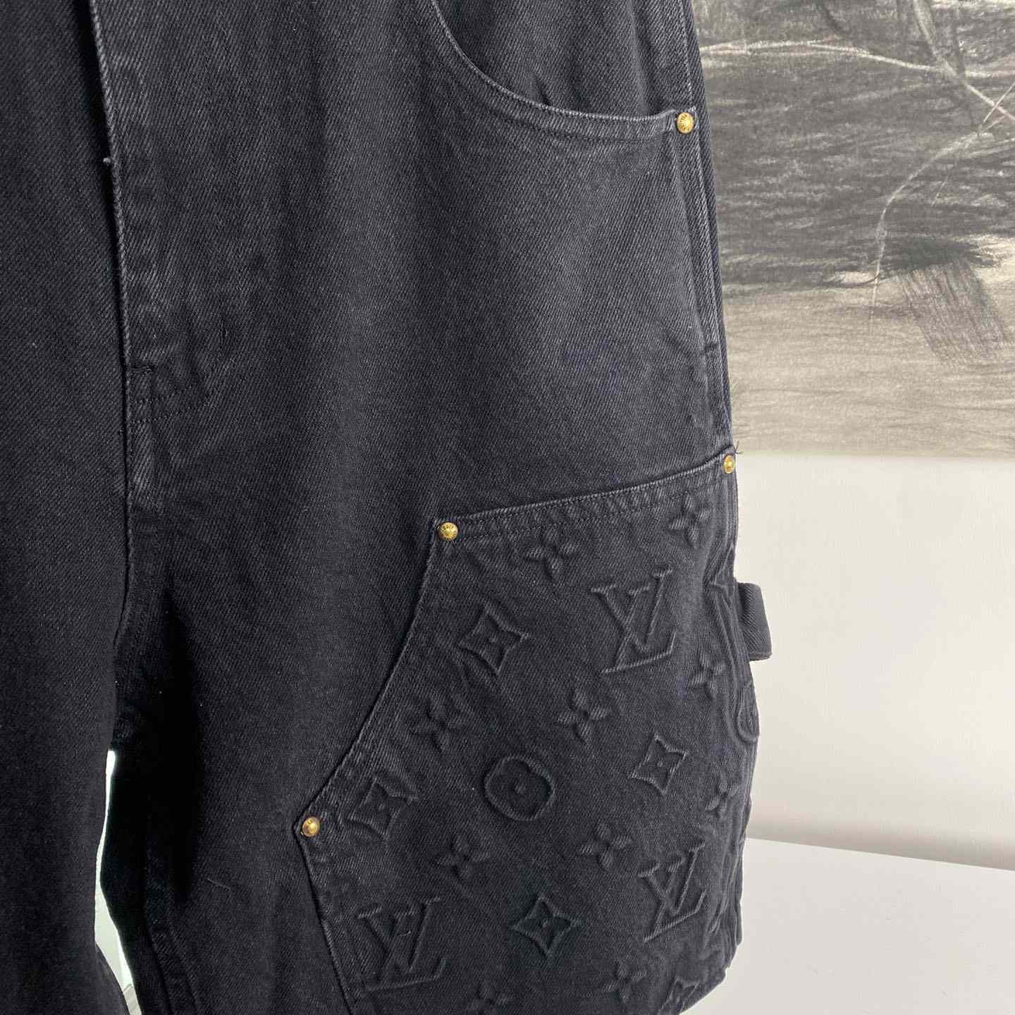 Louis Vuitton Monogram Workwear Denim Shorts Black  - DopestKickz