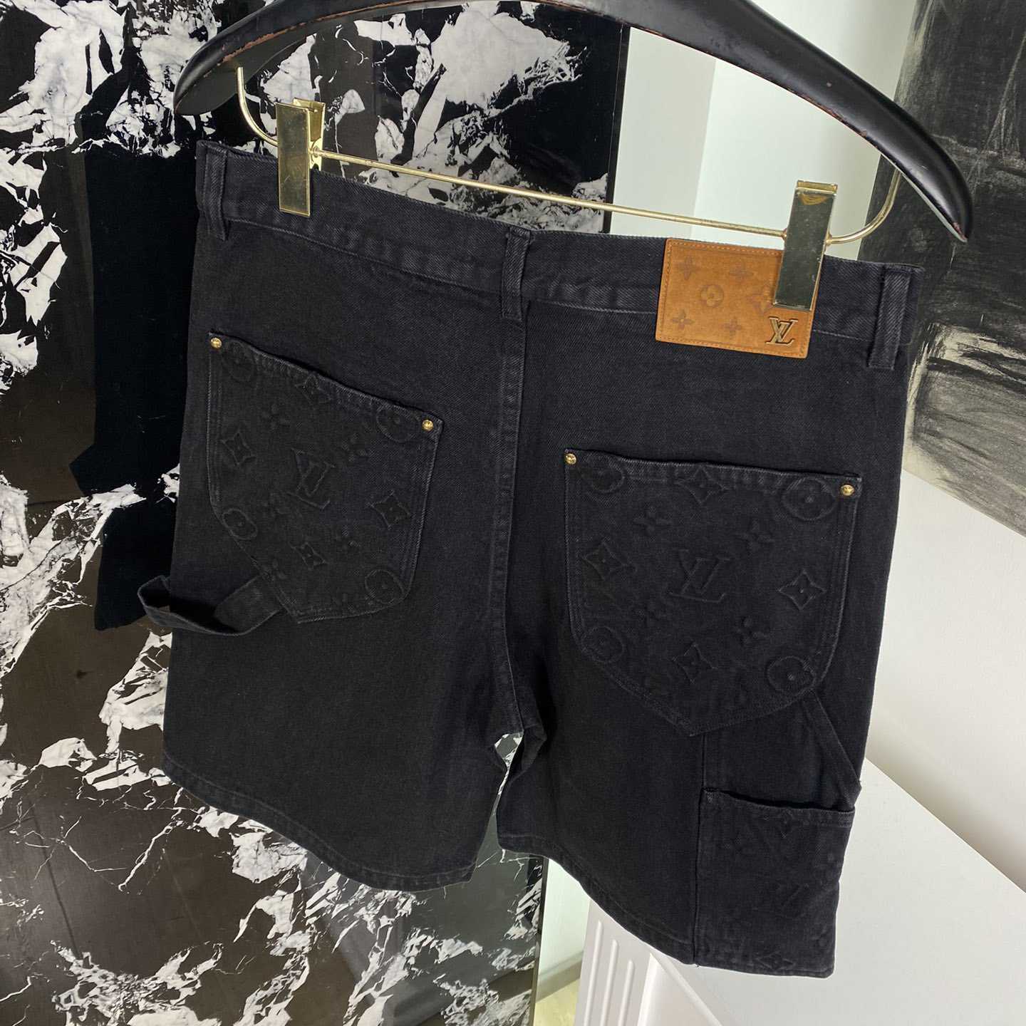 Louis Vuitton Monogram Workwear Denim Shorts Black  - DopestKickz