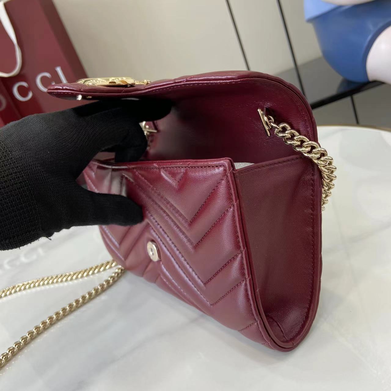 Gucci GG Marmont Wallet On Chain - DopestKickz