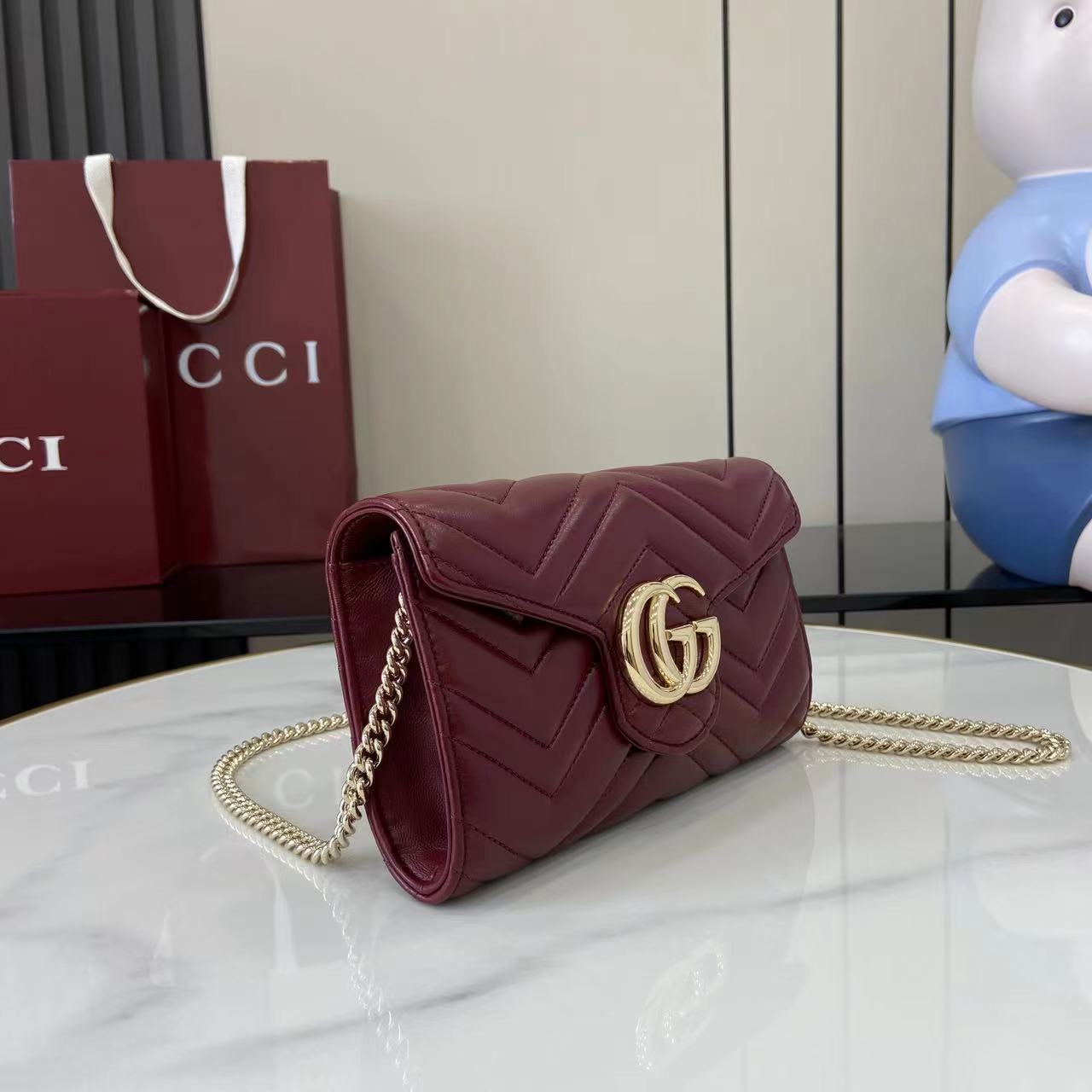 Gucci GG Marmont Wallet On Chain - DopestKickz