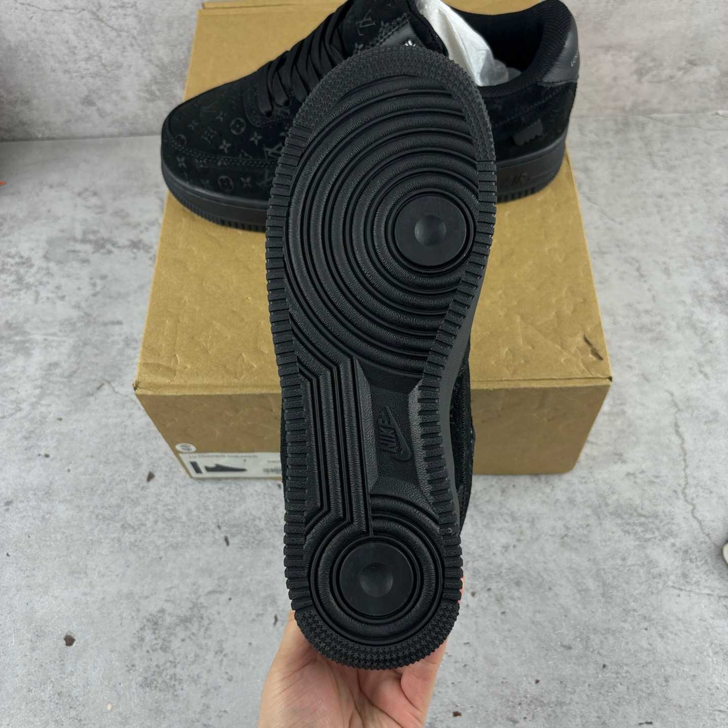 Nike x Louis Vuitton Air Force 1 Low 'Triple Black' - DopestKickz