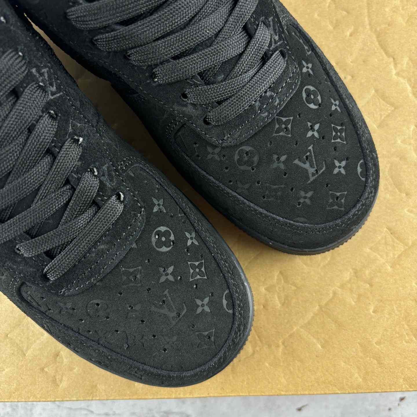 Nike x Louis Vuitton Air Force 1 Low 'Triple Black' - DopestKickz