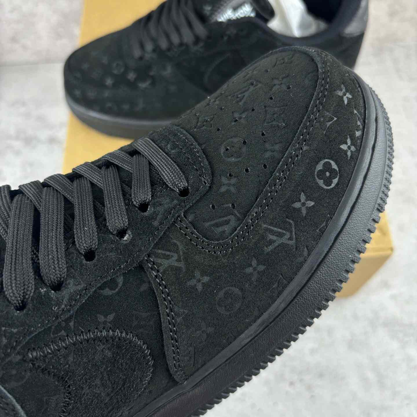Nike x Louis Vuitton Air Force 1 Low 'Triple Black' - DopestKickz