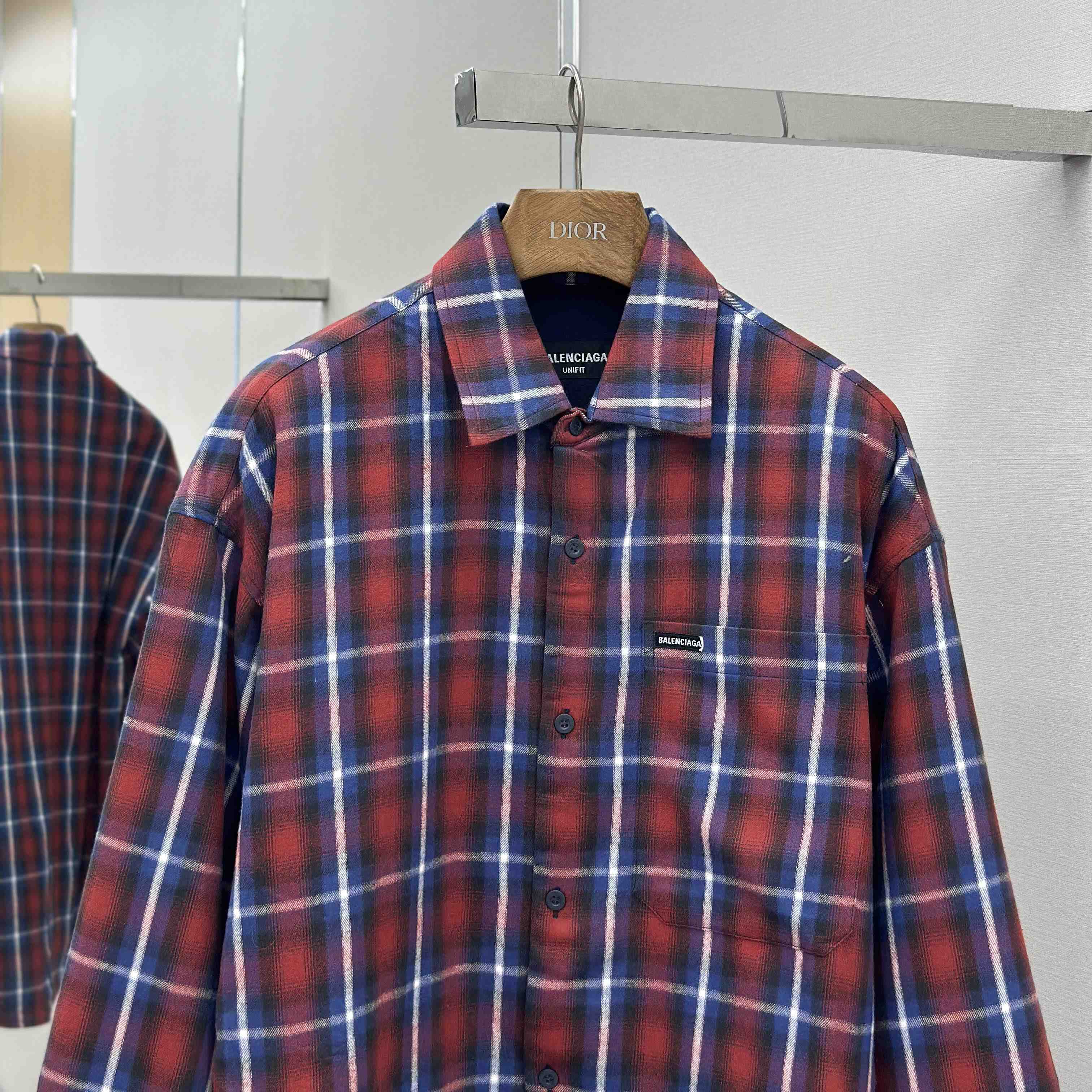 Balenciaga Check-print Lined Shirt - DopestKickz