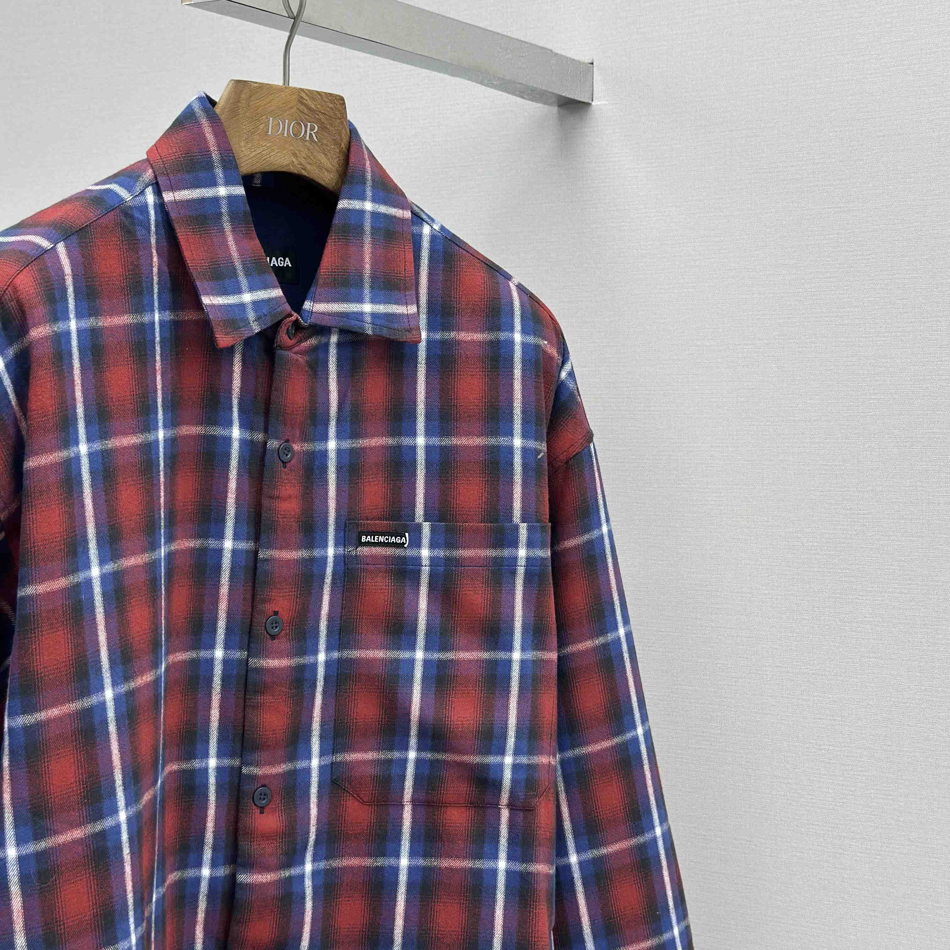 Balenciaga Check-print Lined Shirt - DopestKickz