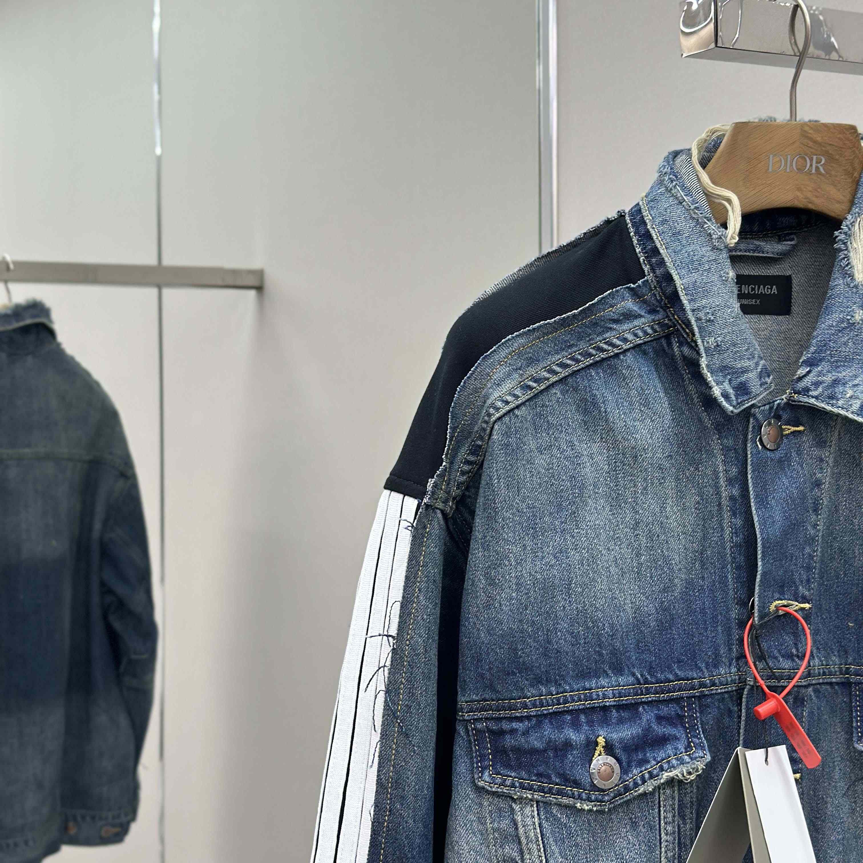 Balenciaga Cut-Up Tracksuit Jacket In Blue And Black Technical Fabric - DopestKickz