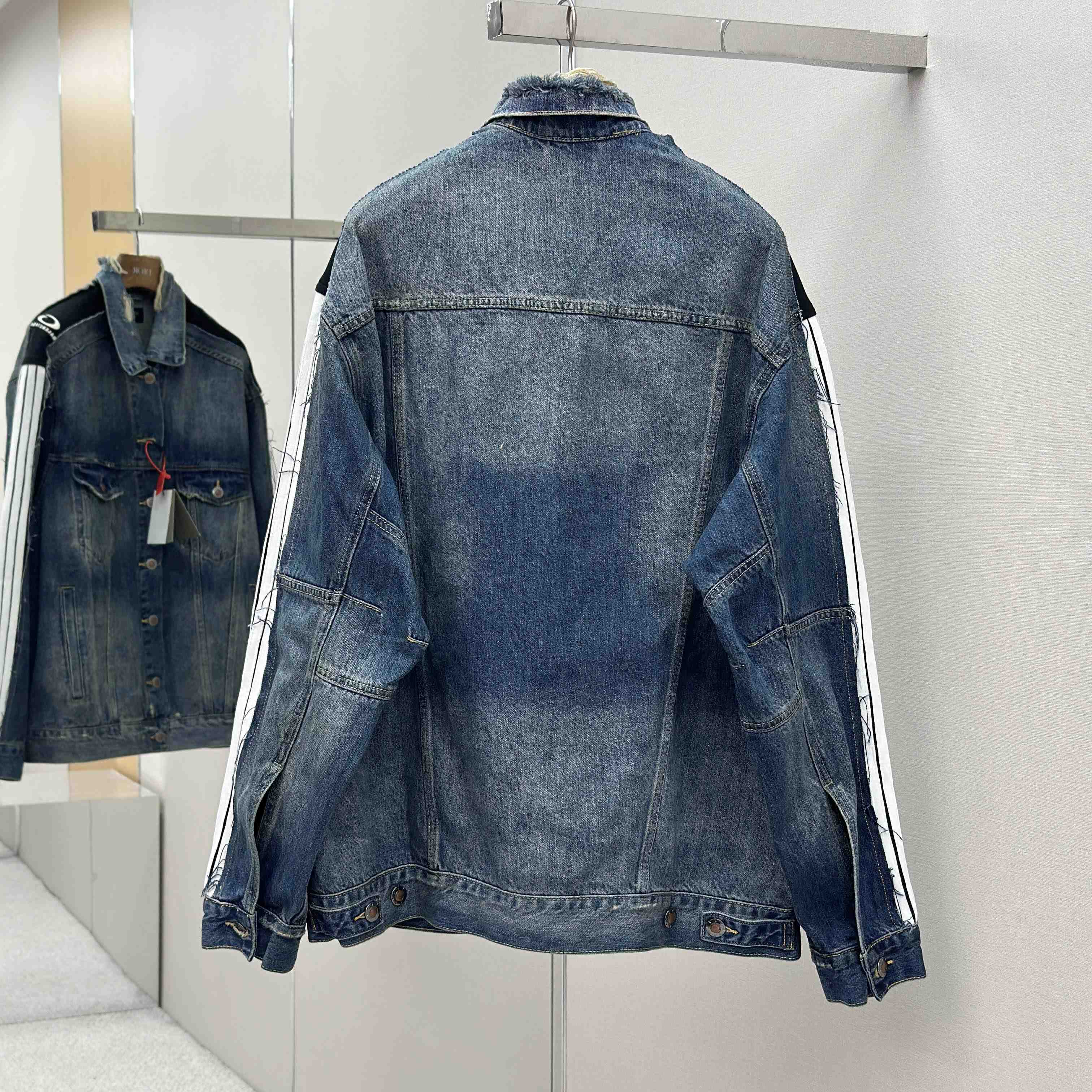 Balenciaga Cut-Up Tracksuit Jacket In Blue And Black Technical Fabric - DopestKickz