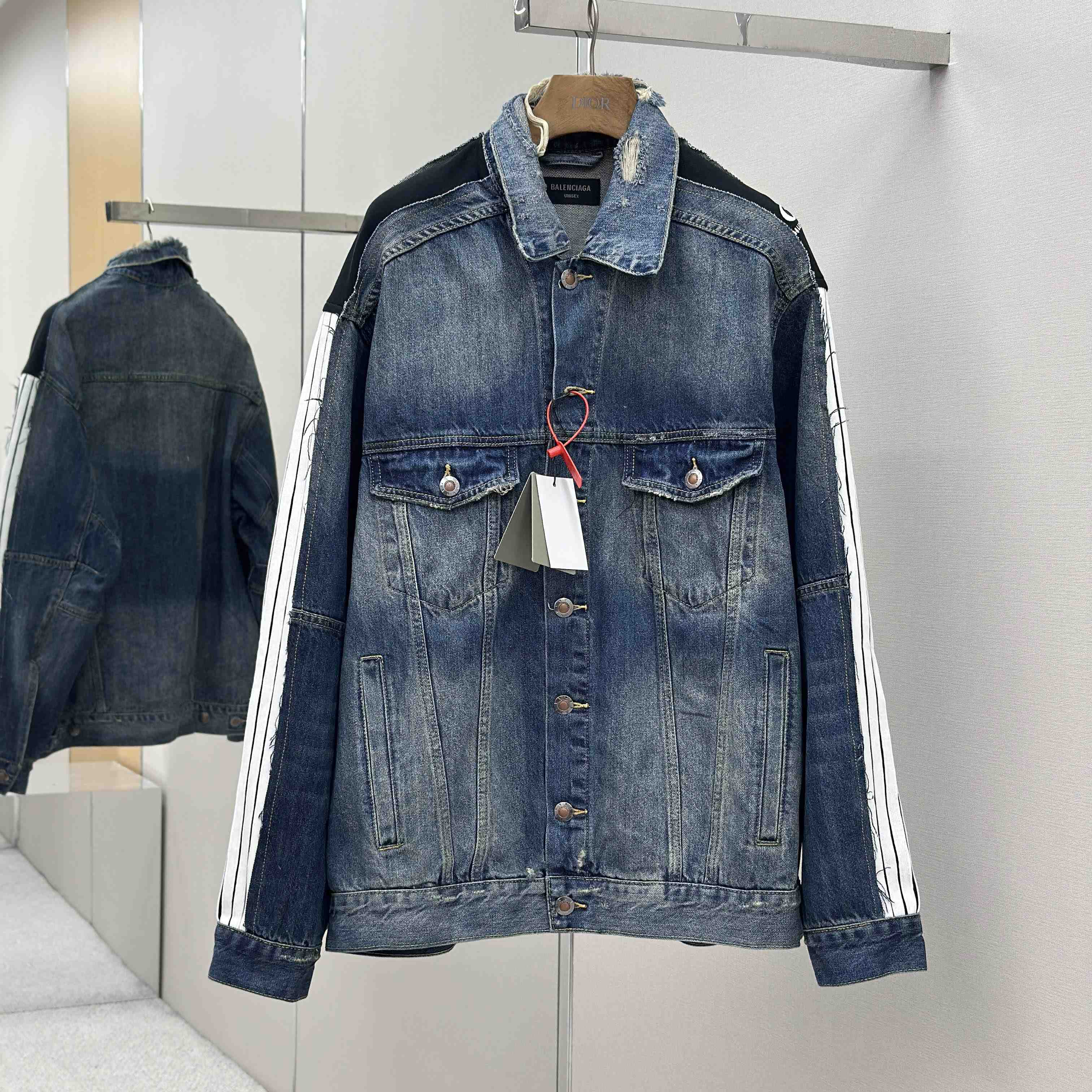 Balenciaga Cut-Up Tracksuit Jacket In Blue And Black Technical Fabric - DopestKickz