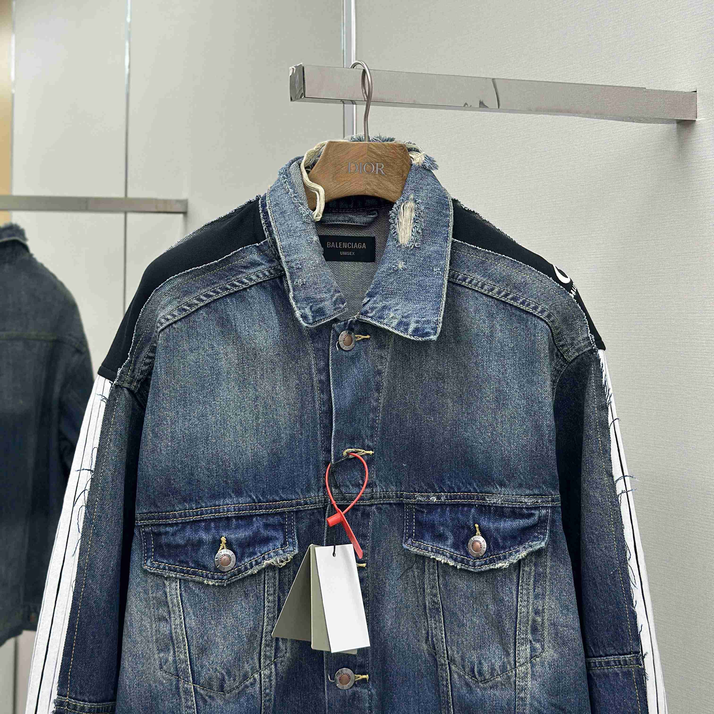 Balenciaga Cut-Up Tracksuit Jacket In Blue And Black Technical Fabric - DopestKickz