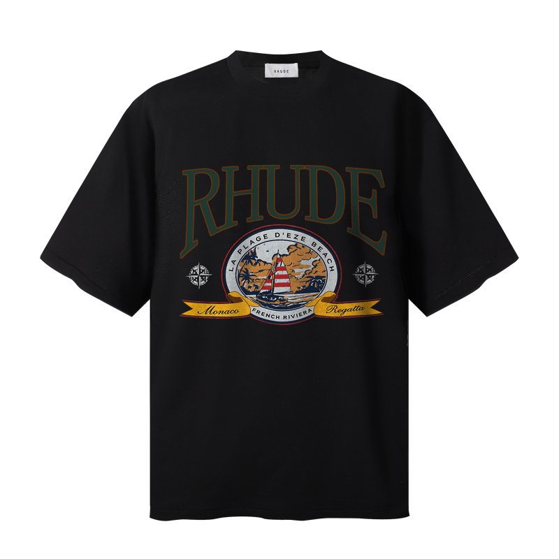 Rhude Black 'Monaco Regatta' T-shirt  - DopestKickz