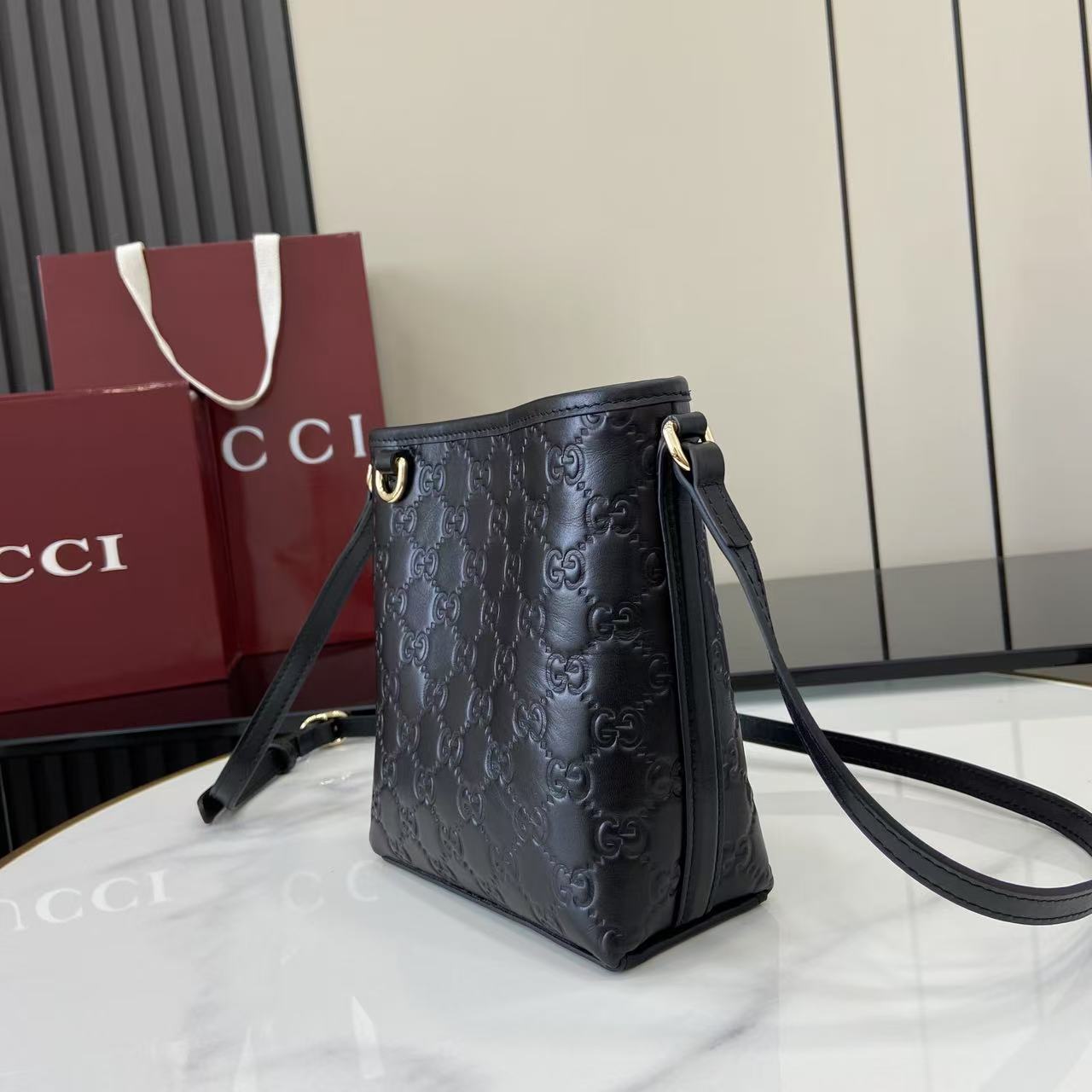 Gucci GG Emblem Nano Bucket Bag - DopestKickz