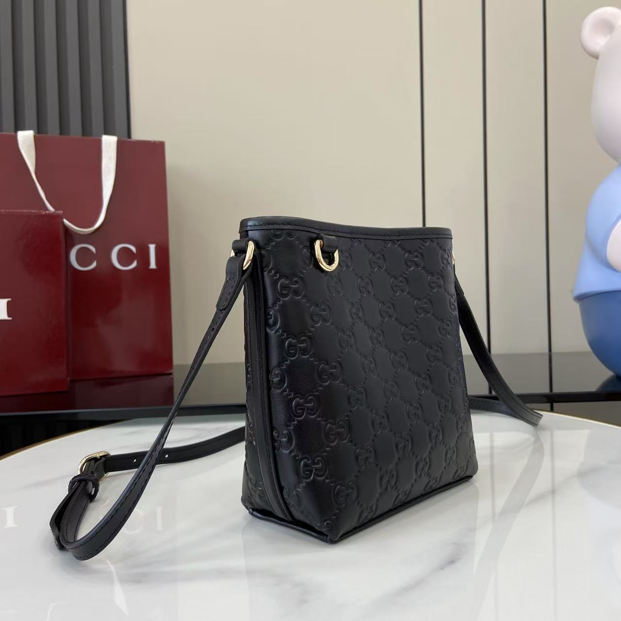 Gucci GG Emblem Nano Bucket Bag - DopestKickz