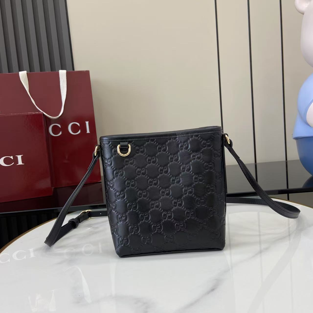 Gucci GG Emblem Nano Bucket Bag - DopestKickz