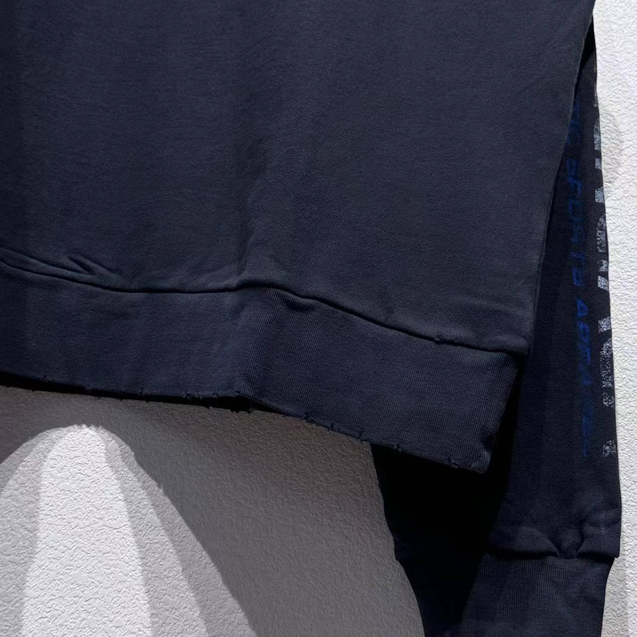 Balenciaga Distressed Cotton Jersey Sweatshirt - DopestKickz