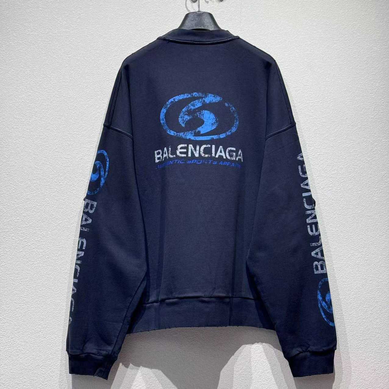 Balenciaga Distressed Cotton Jersey Sweatshirt - DopestKickz