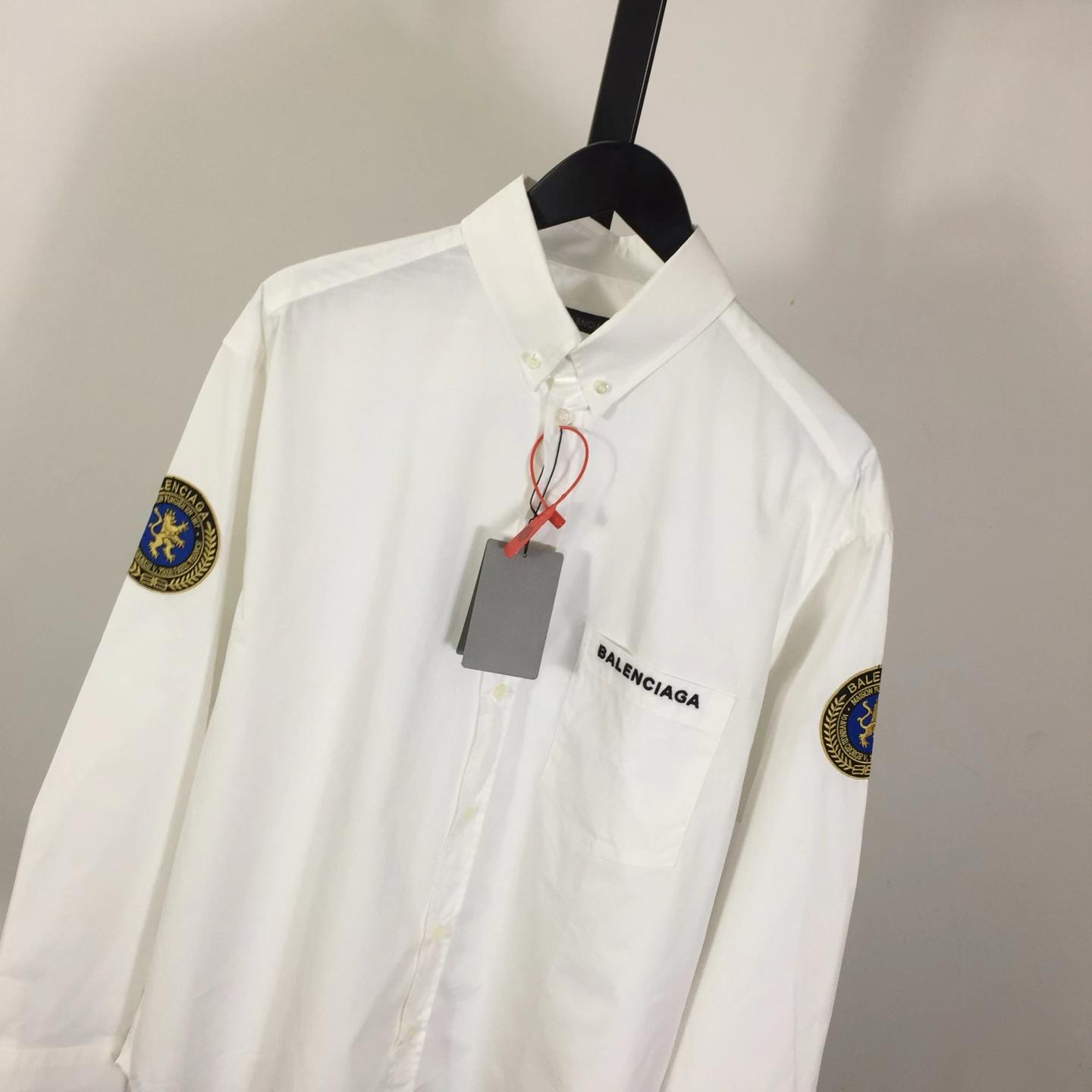 Balenciaga Logo-patch Cotton Shirt - DopestKickz