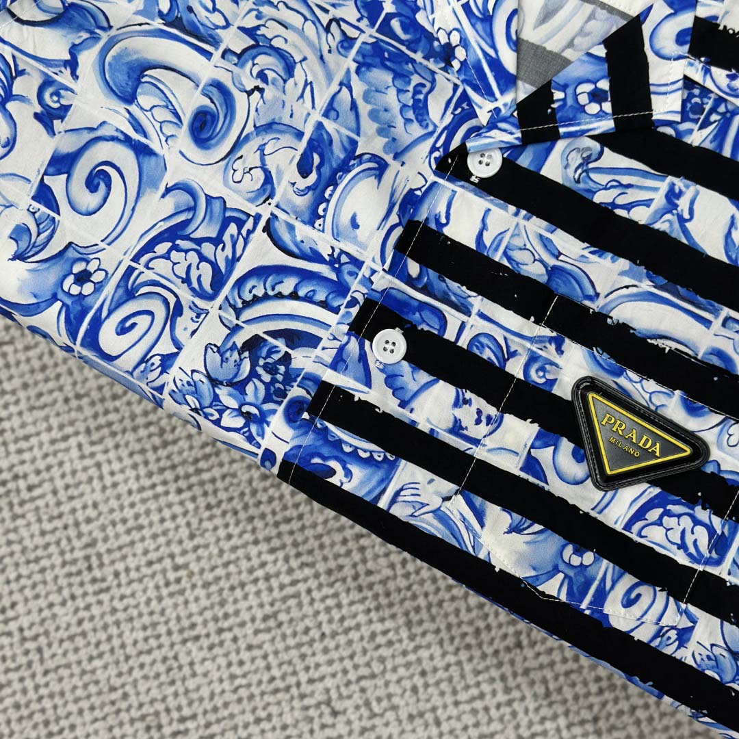 Prada Timecapsule Printed Cotton Shirt - DopestKickz