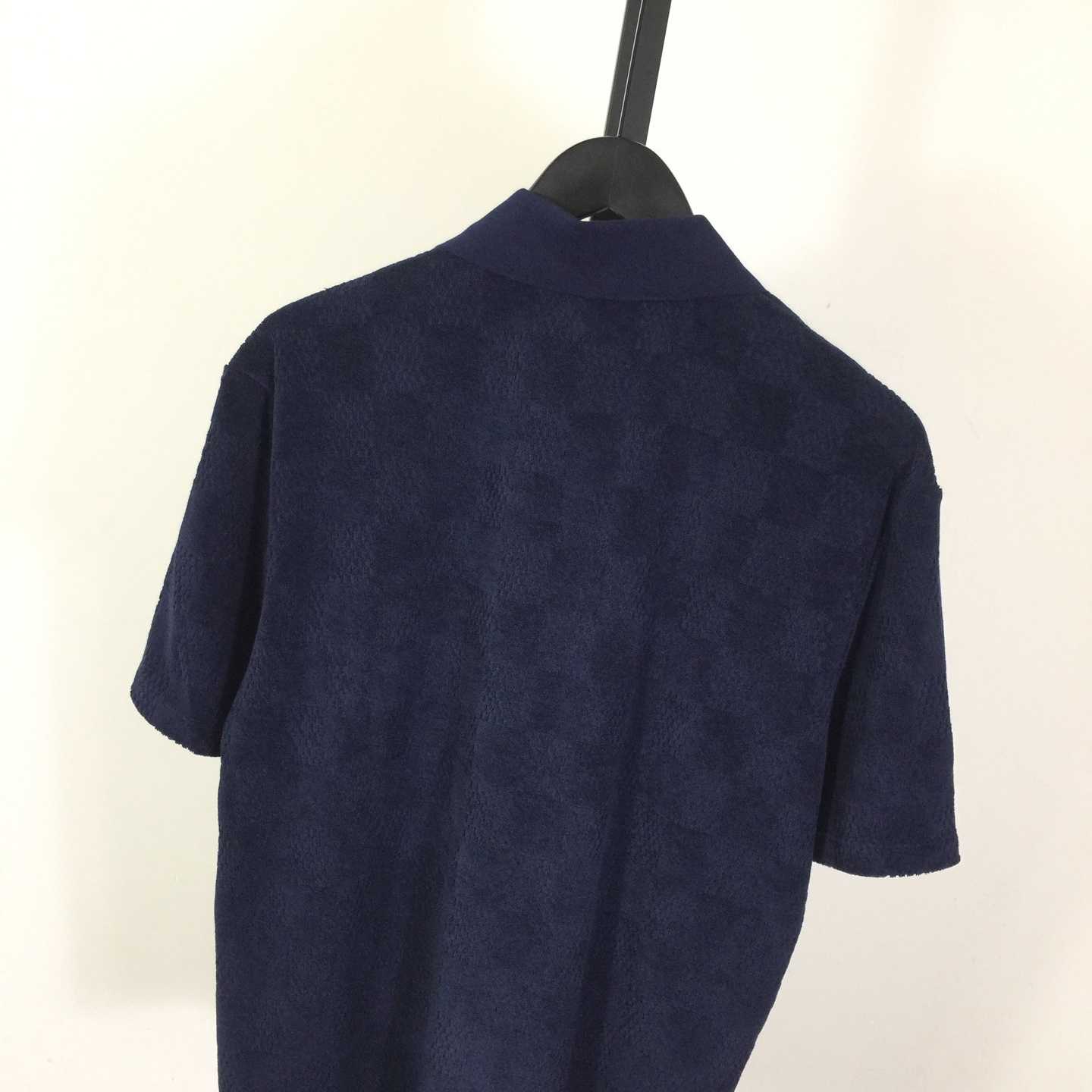 Louis Vuitton Damier French Terry Short-Sleeved Cotton-Blend Shirt   1AGK51 - DopestKickz