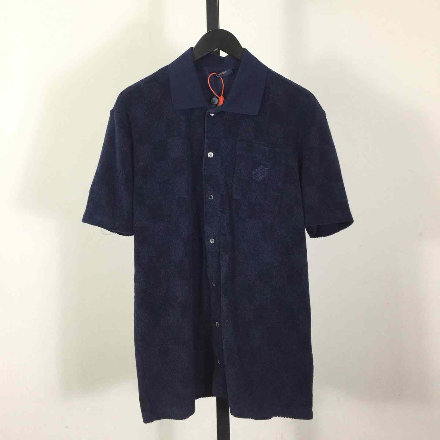 Louis Vuitton Damier French Terry Short-Sleeved Cotton-Blend Shirt   1AGK51 - DopestKickz