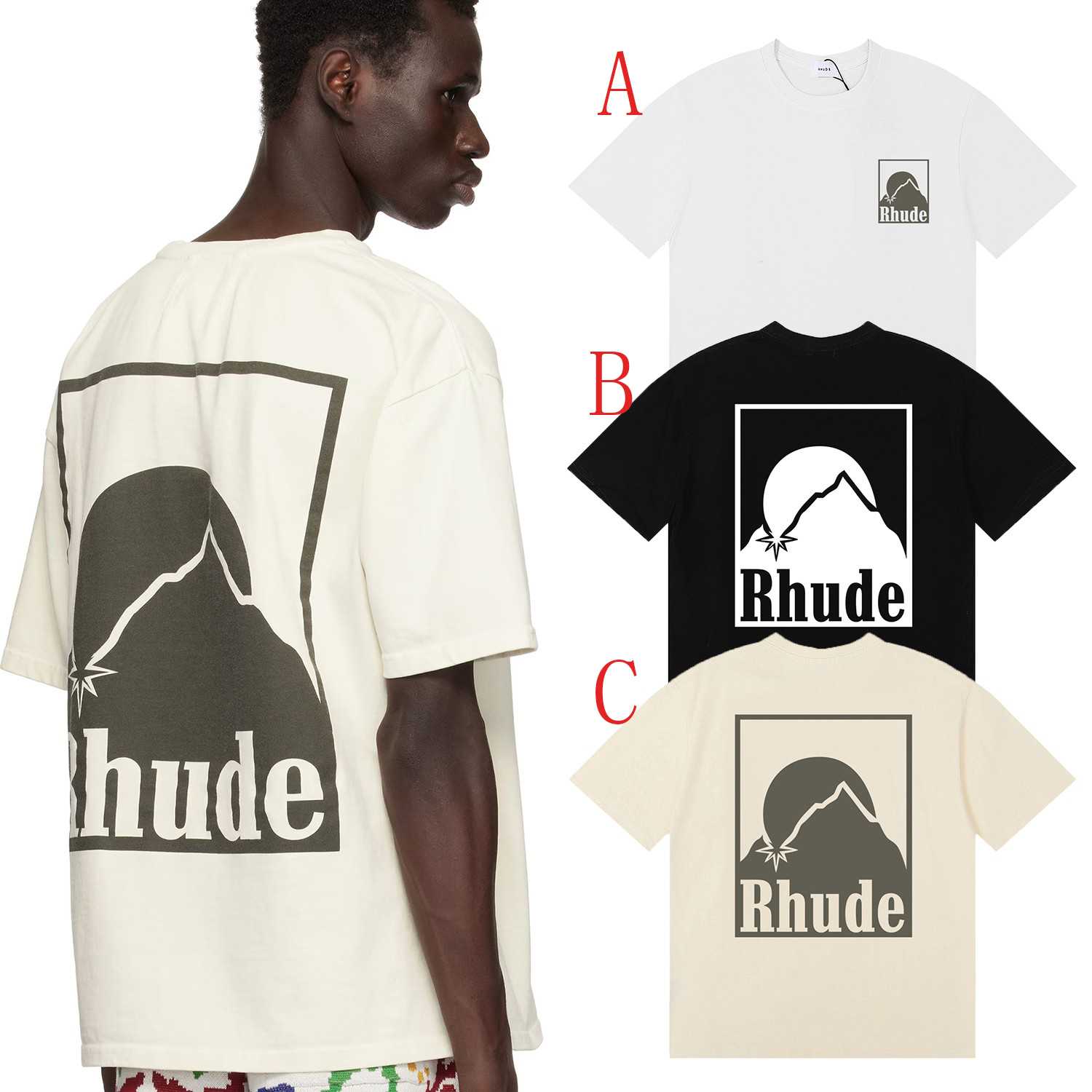 Rhude Off- Moonlight Badge T-Shirt - DopestKickz