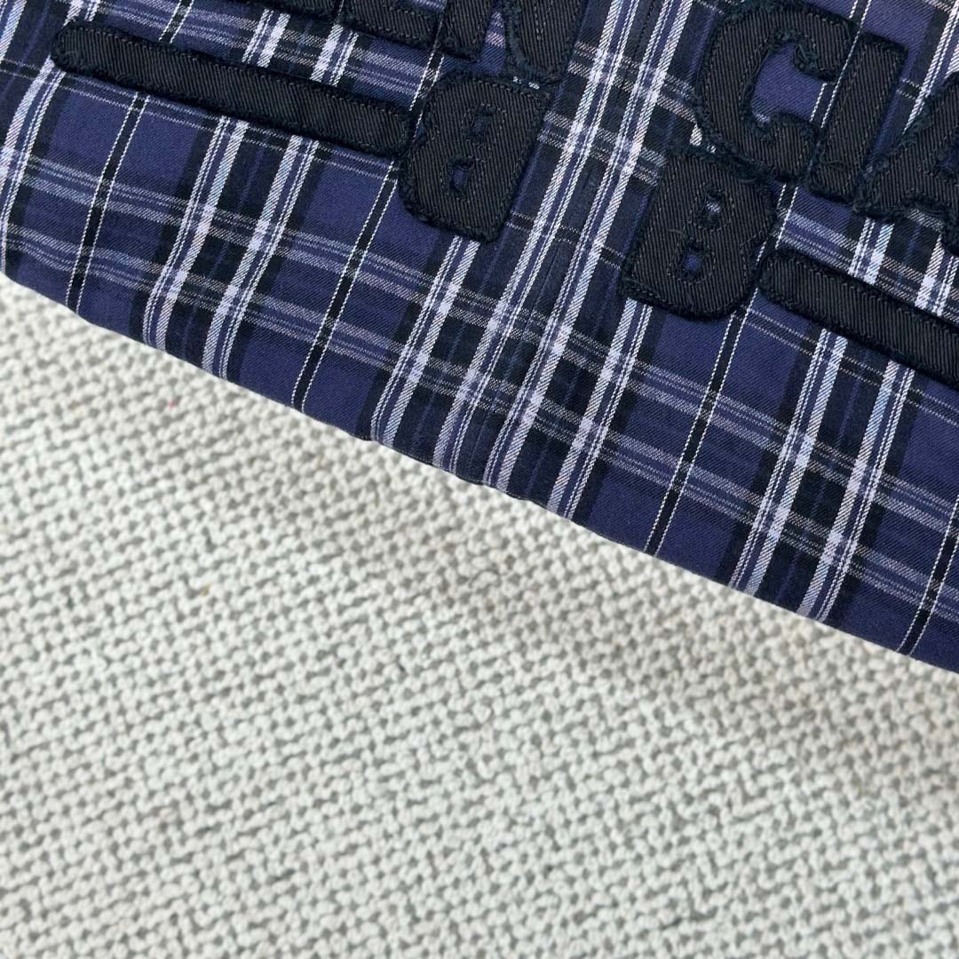 Balenciaga Logo Embroidered Hooded Check Jacket - DopestKickz