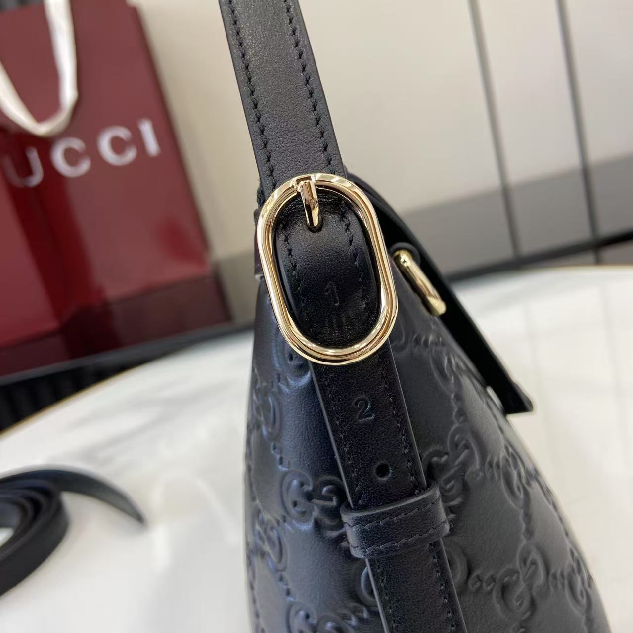 Gucci GG Emblem Small Shoulder Bag - DopestKickz
