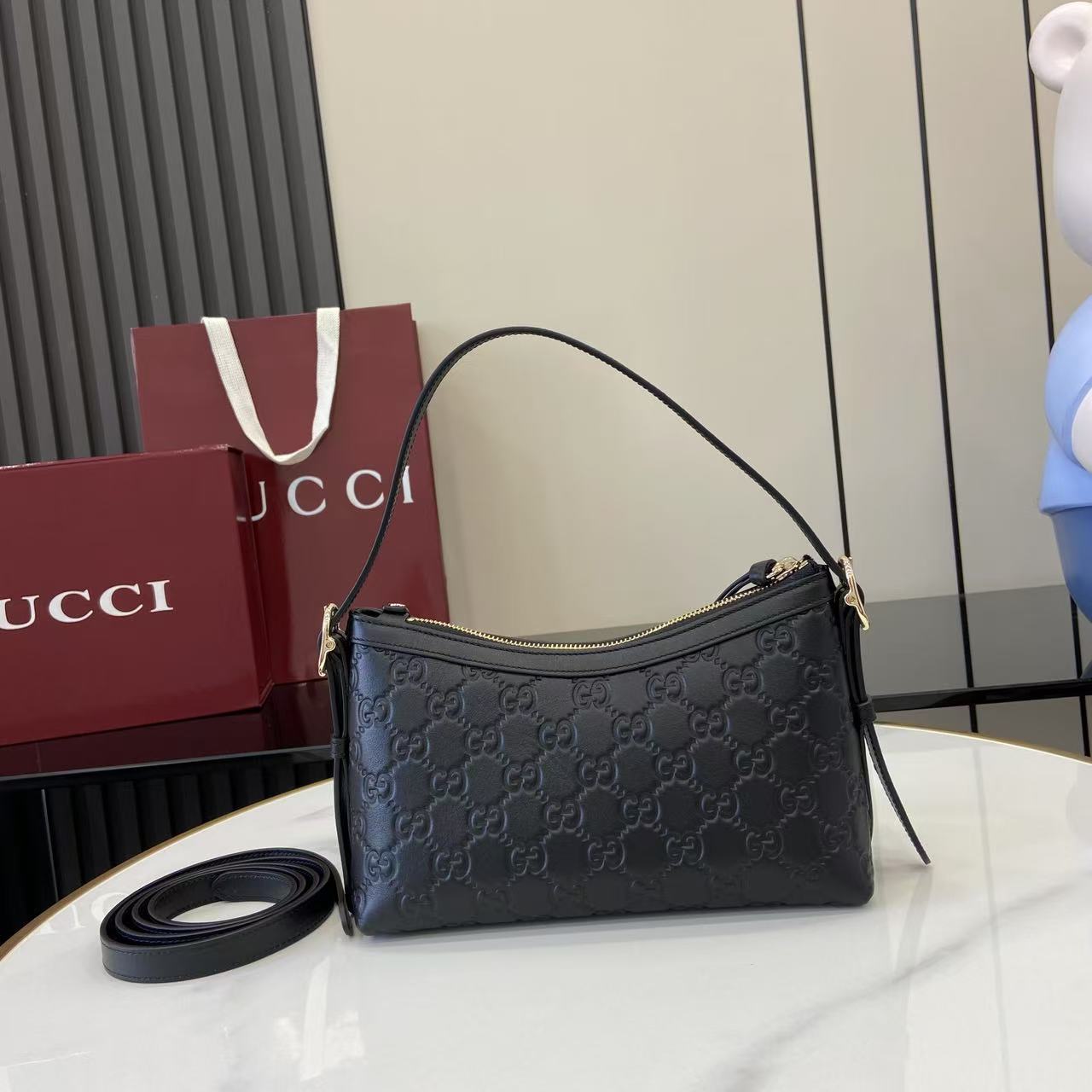 Gucci GG Emblem Small Shoulder Bag - DopestKickz