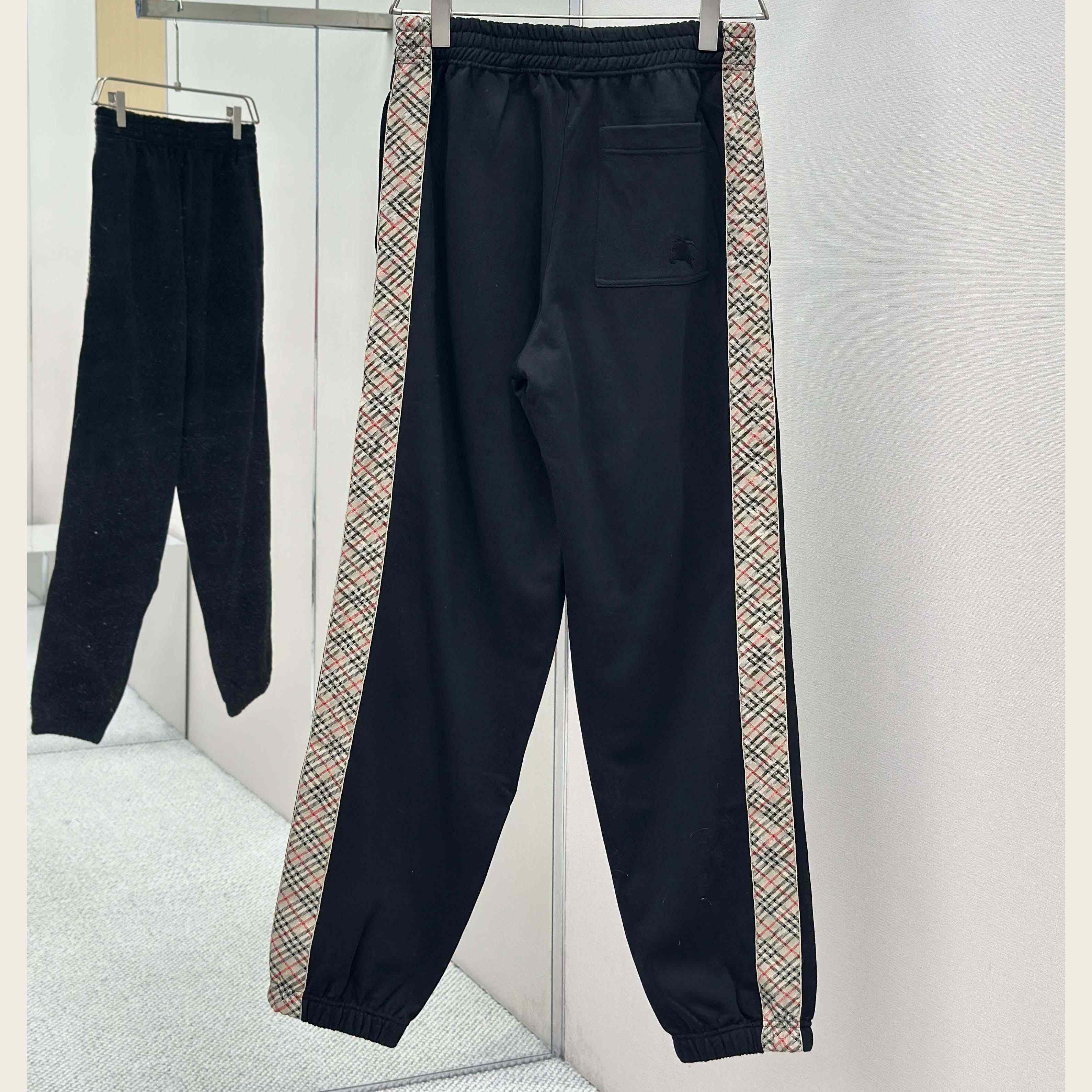 Burberry Check Trim Cotton Jogging Pants - DopestKickz