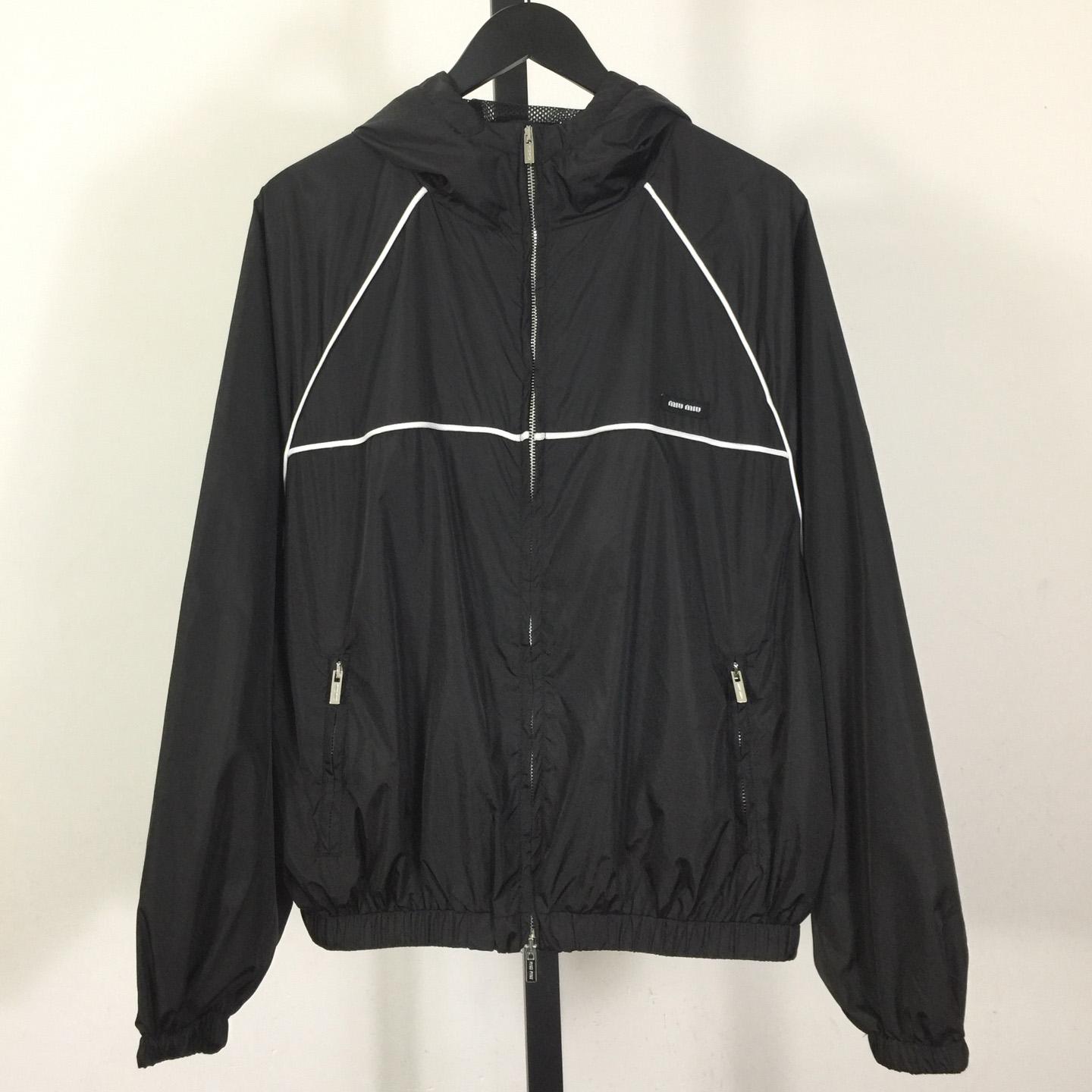 Miu Miu Aluminum Technical Silk Zipper Blouson Jacket - DopestKickz