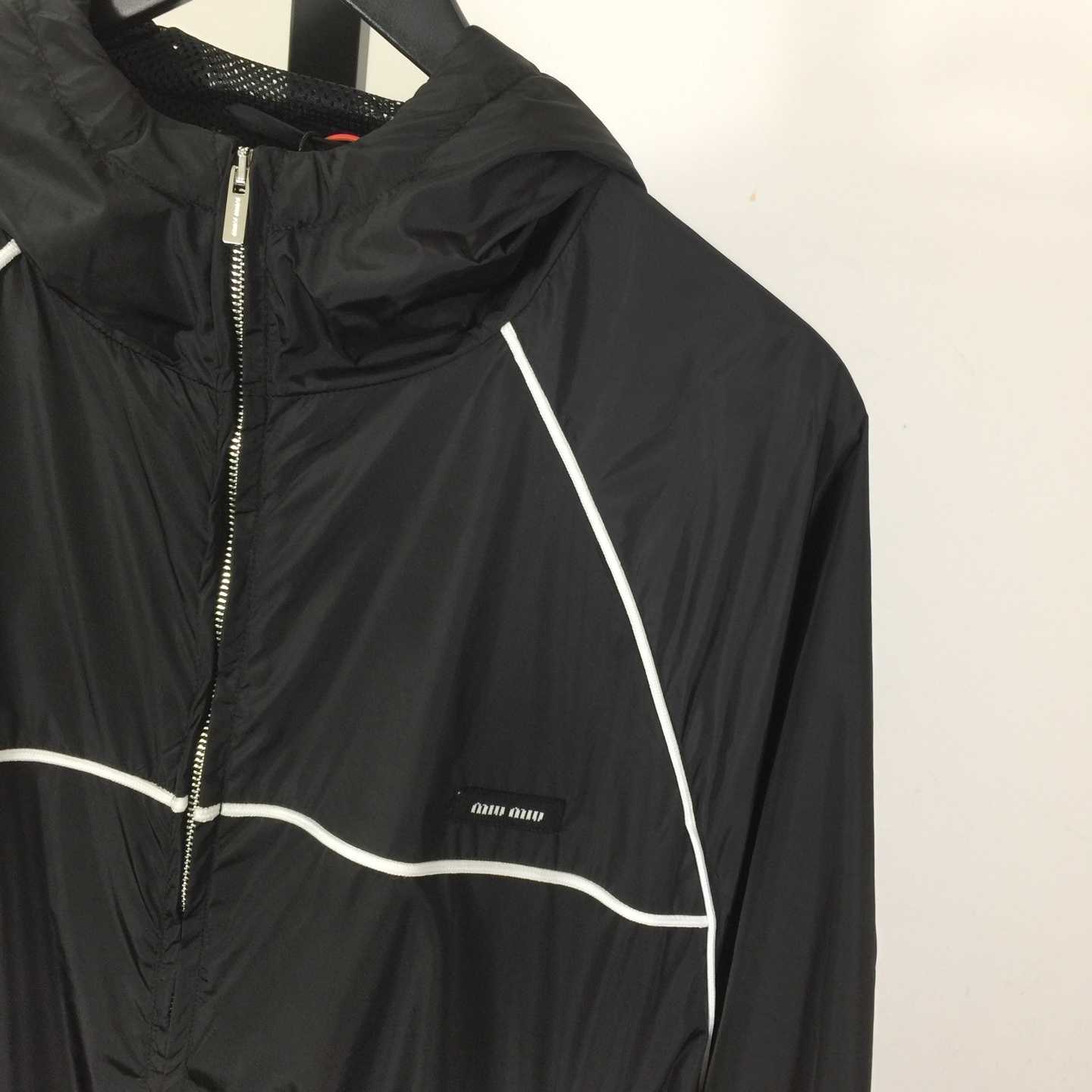 Miu Miu Aluminum Technical Silk Zipper Blouson Jacket - DopestKickz