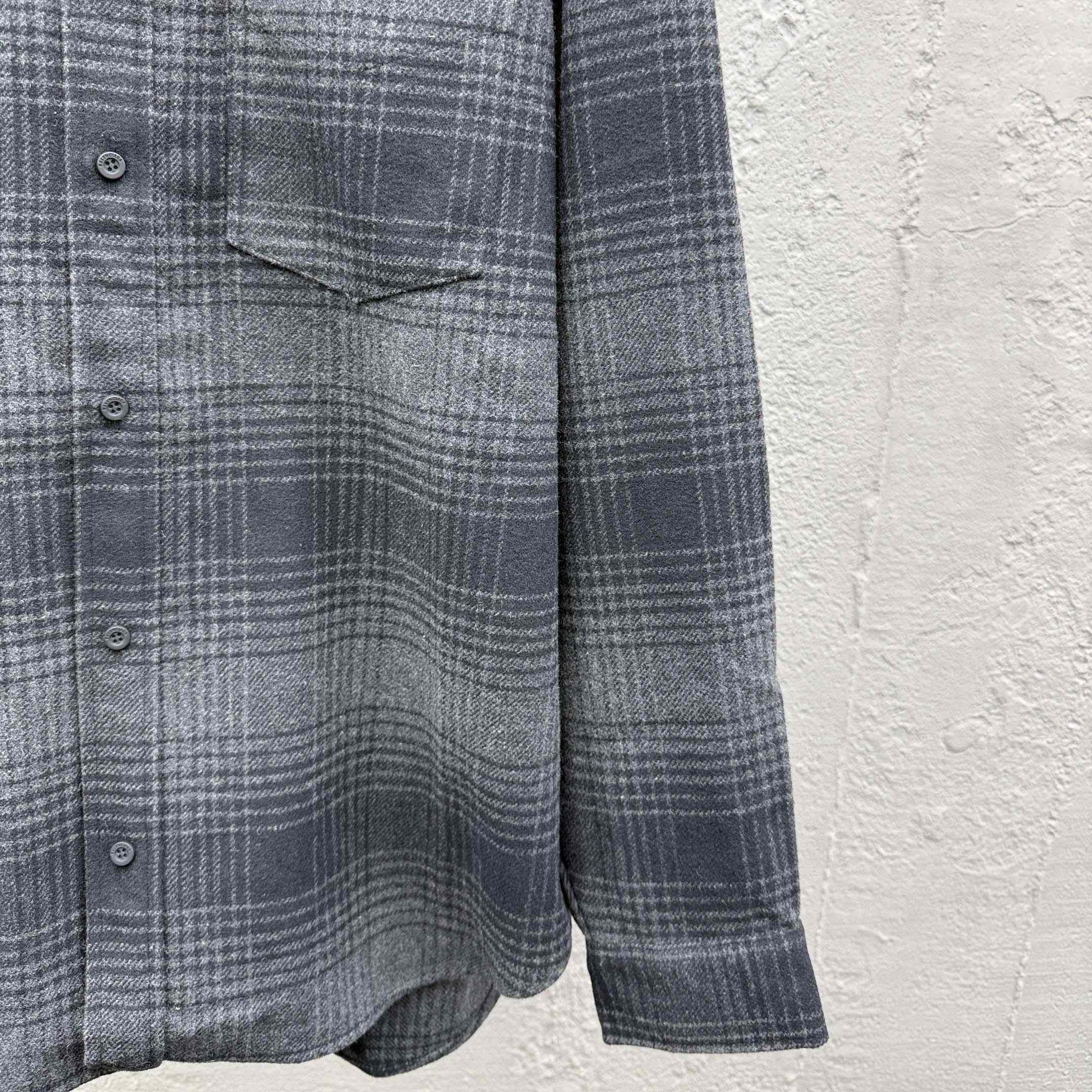 Balenciaga Oversized Shirt In Grey And Black Mix Wool Flannel - DopestKickz
