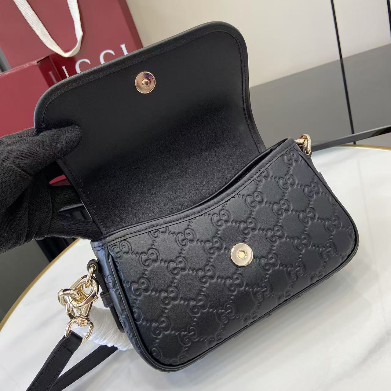 Gucci GG Emblem Small Shoulder Bag - DopestKickz