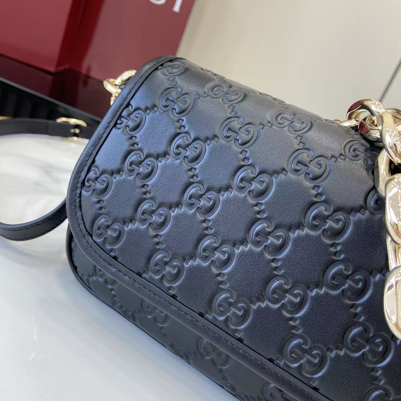 Gucci GG Emblem Small Shoulder Bag - DopestKickz