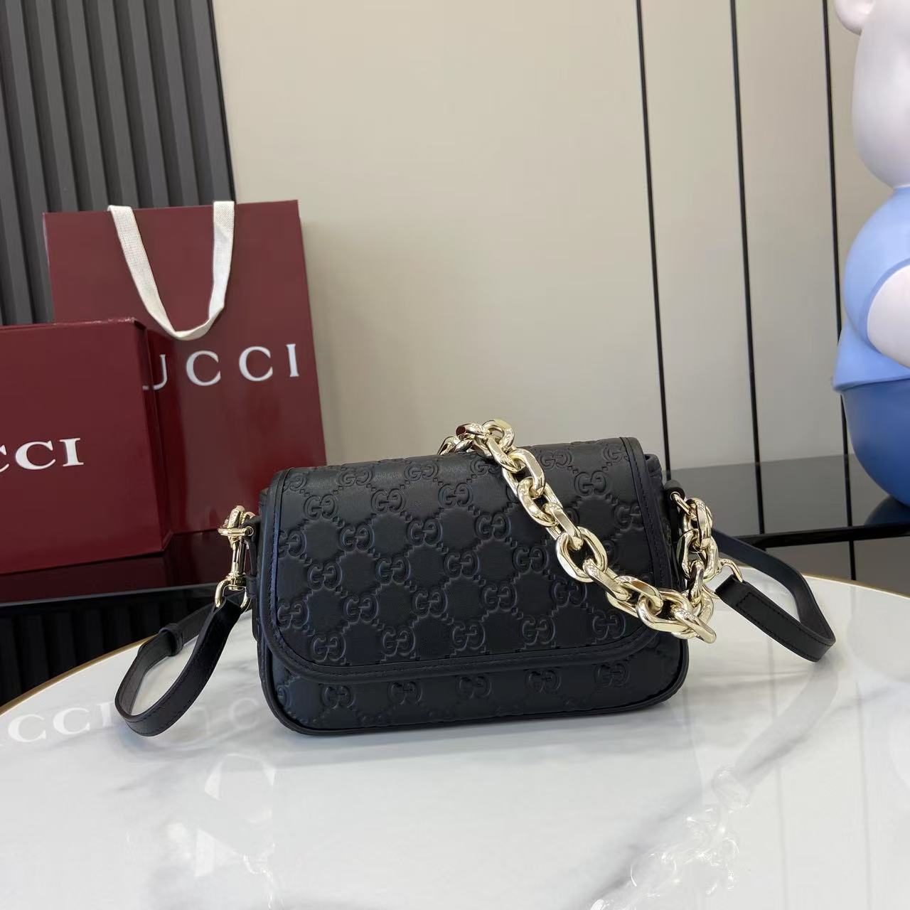 Gucci GG Emblem Small Shoulder Bag - DopestKickz