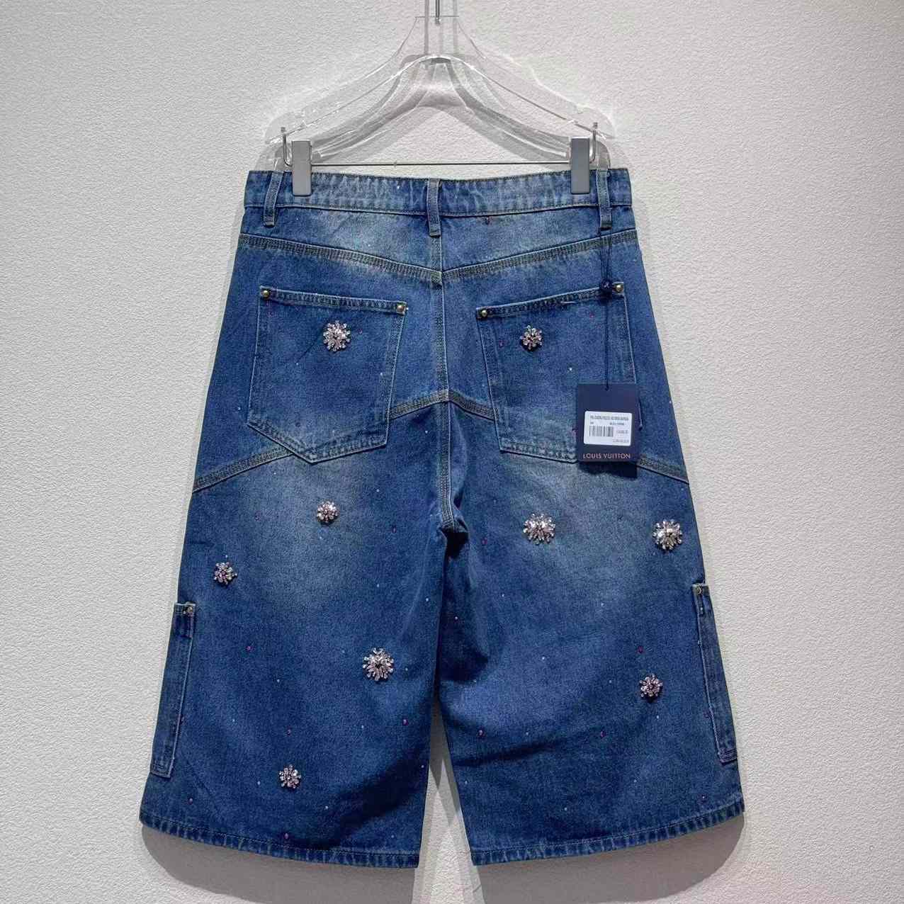 Louis Vuitton Embroidered Denim Workwear Shorts   1AILTW - DopestKickz