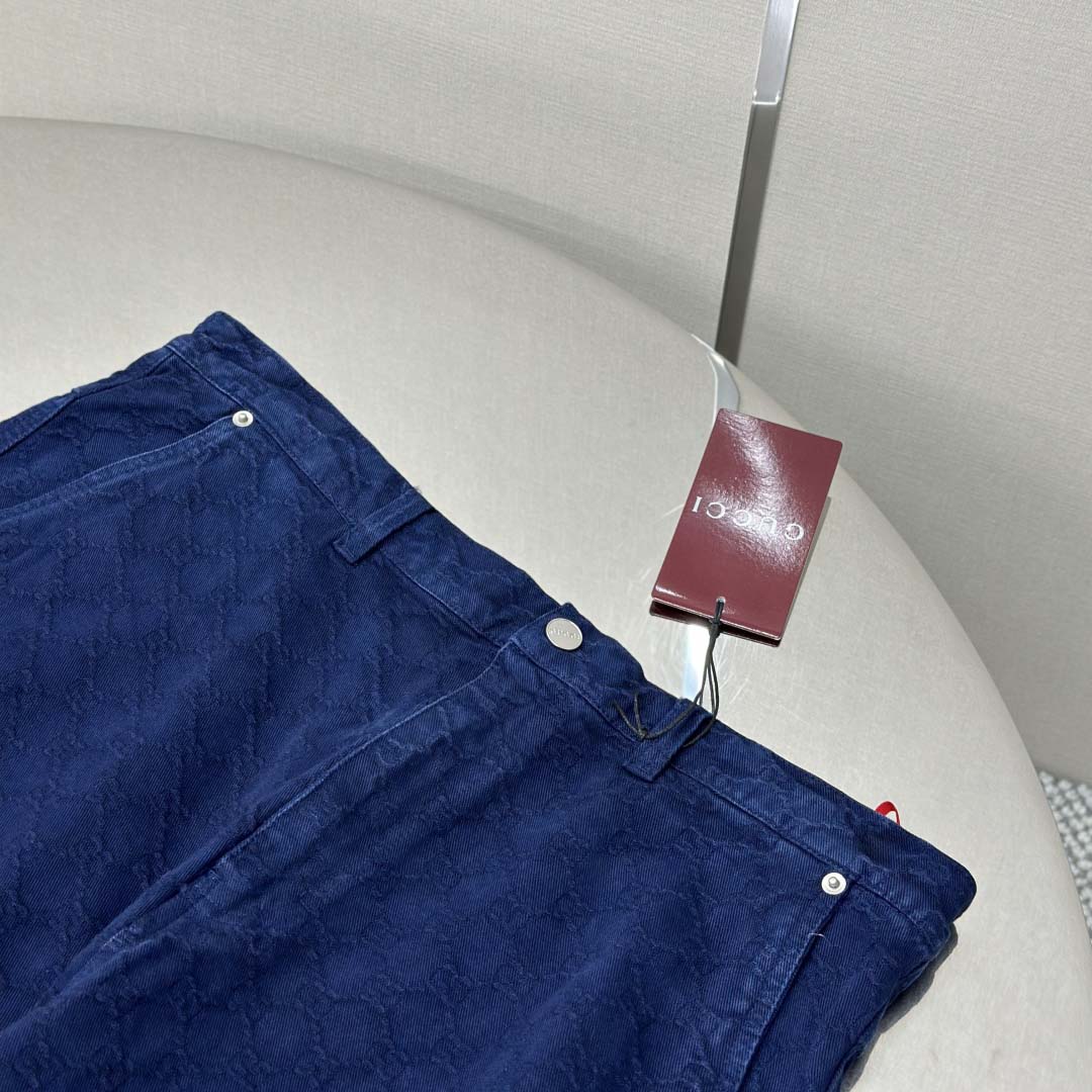 Gucci Bleached GG Cotton Denim Jacquard Pant - DopestKickz