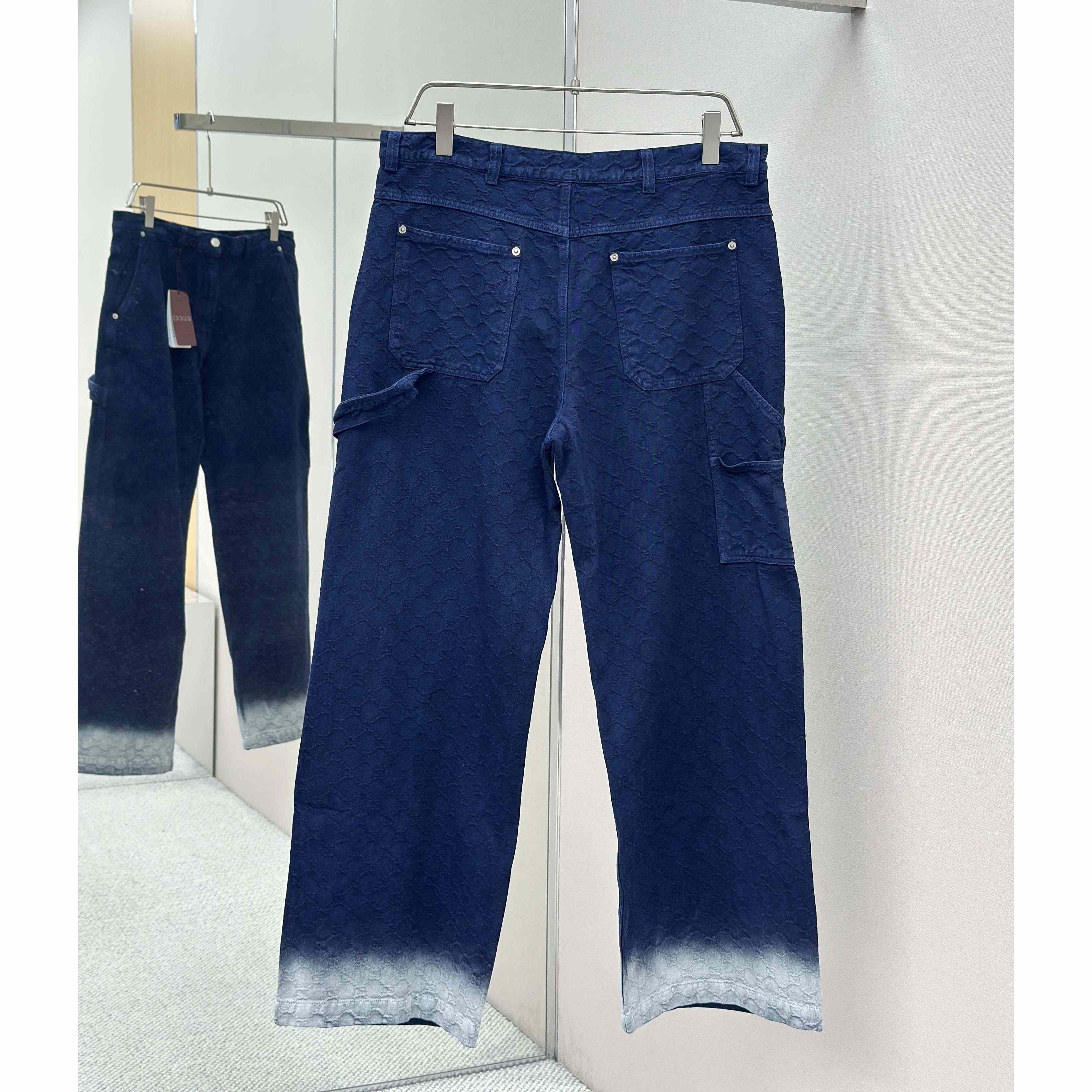 Gucci Bleached GG Cotton Denim Jacquard Pant - DopestKickz