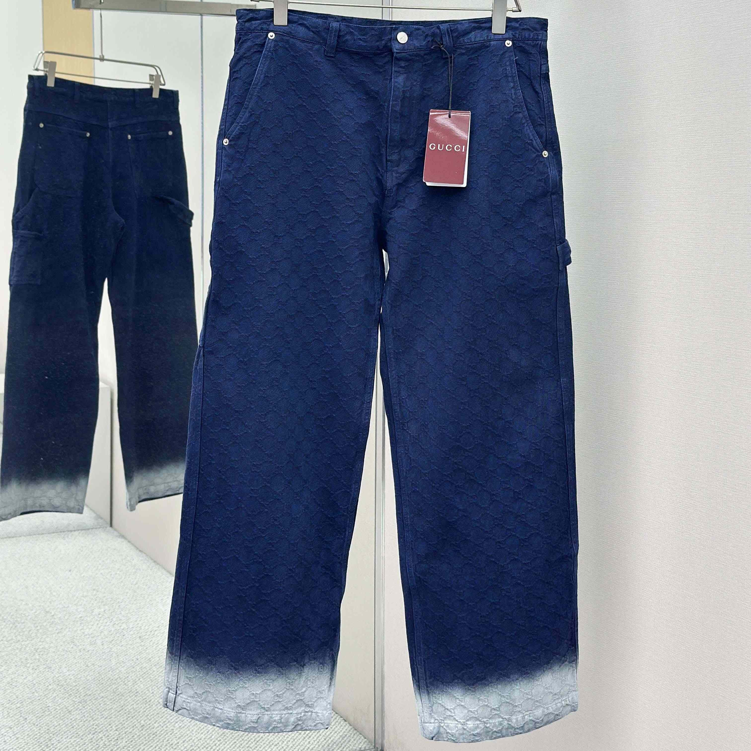 Gucci Bleached GG Cotton Denim Jacquard Pant - DopestKickz